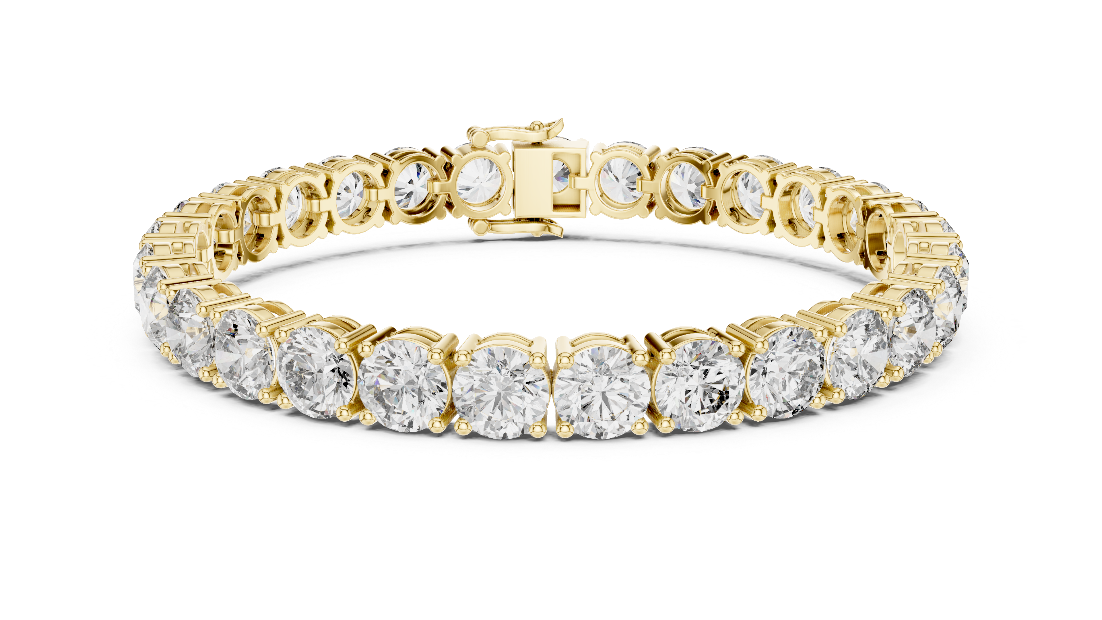 Round Diamond Collet Link Tennis Bracelet (24.65 TCW)