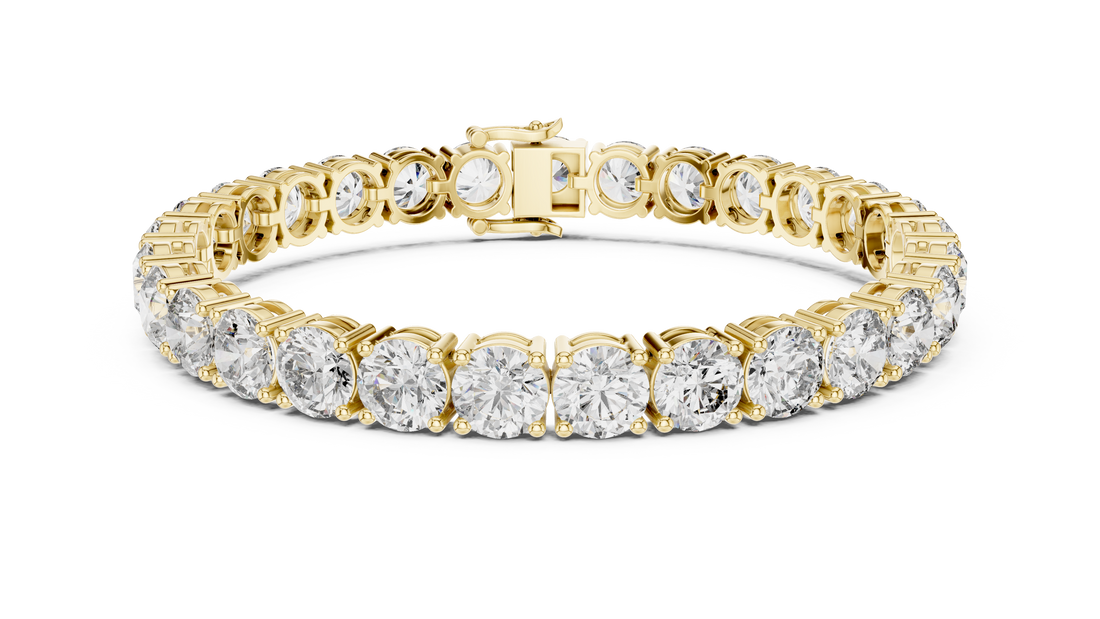 Round Diamond Collet Link Tennis Bracelet (24.65 TCW)