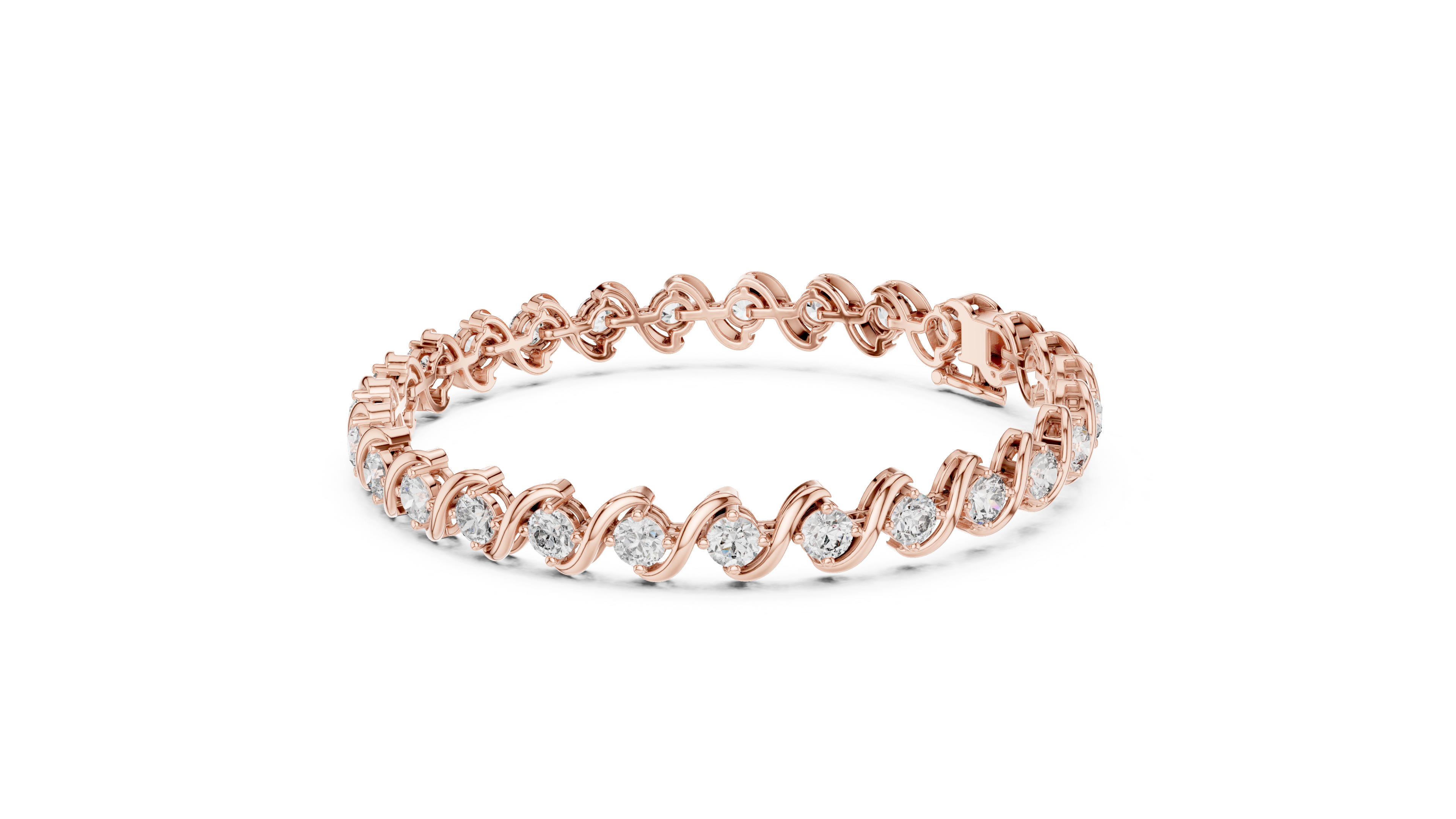 24 Pointers  Round Diamond S-Link Bracelet