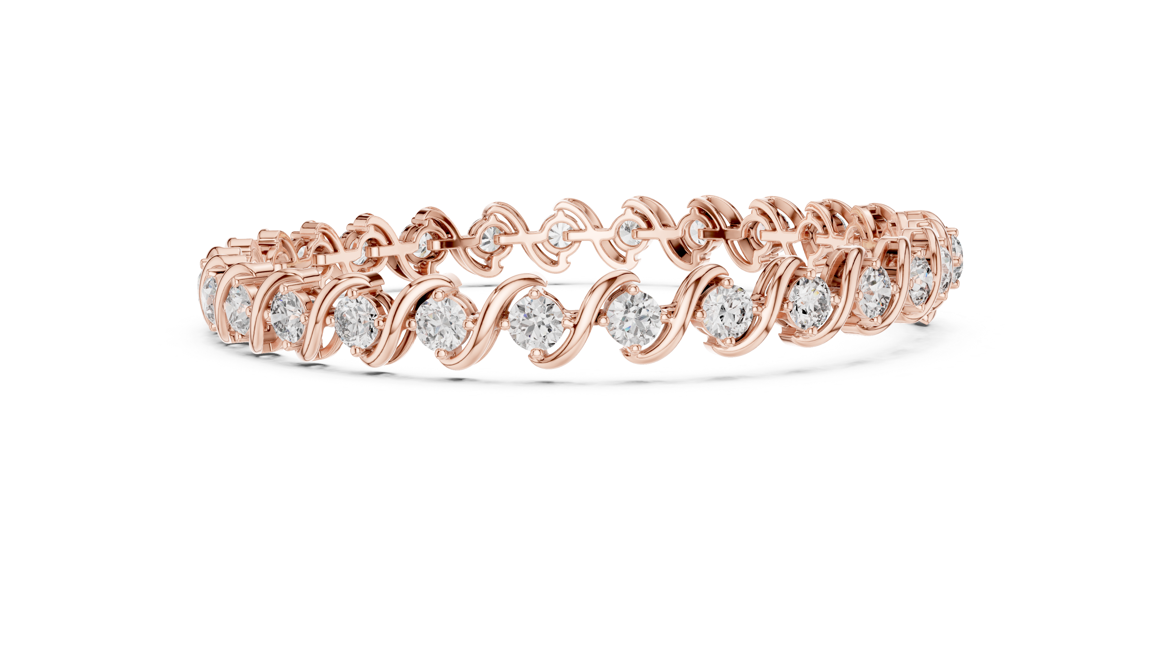 24 Pointers  Round Diamond S-Link Bracelet