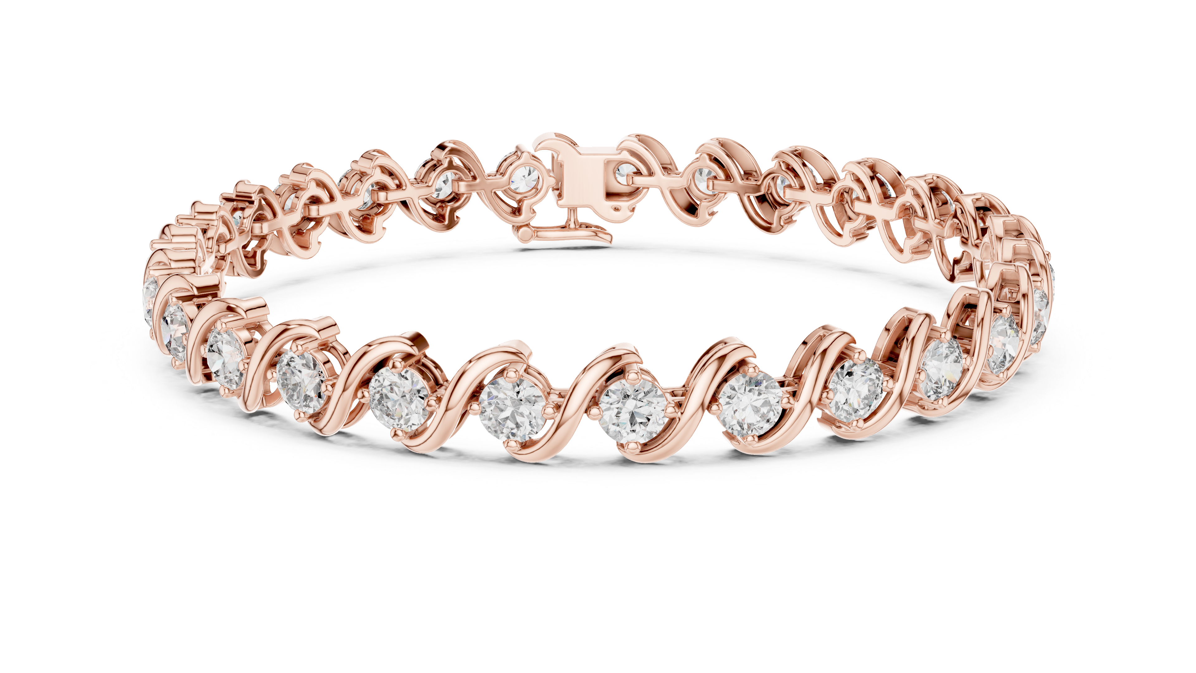 24 Pointers  Round Diamond S-Link Bracelet