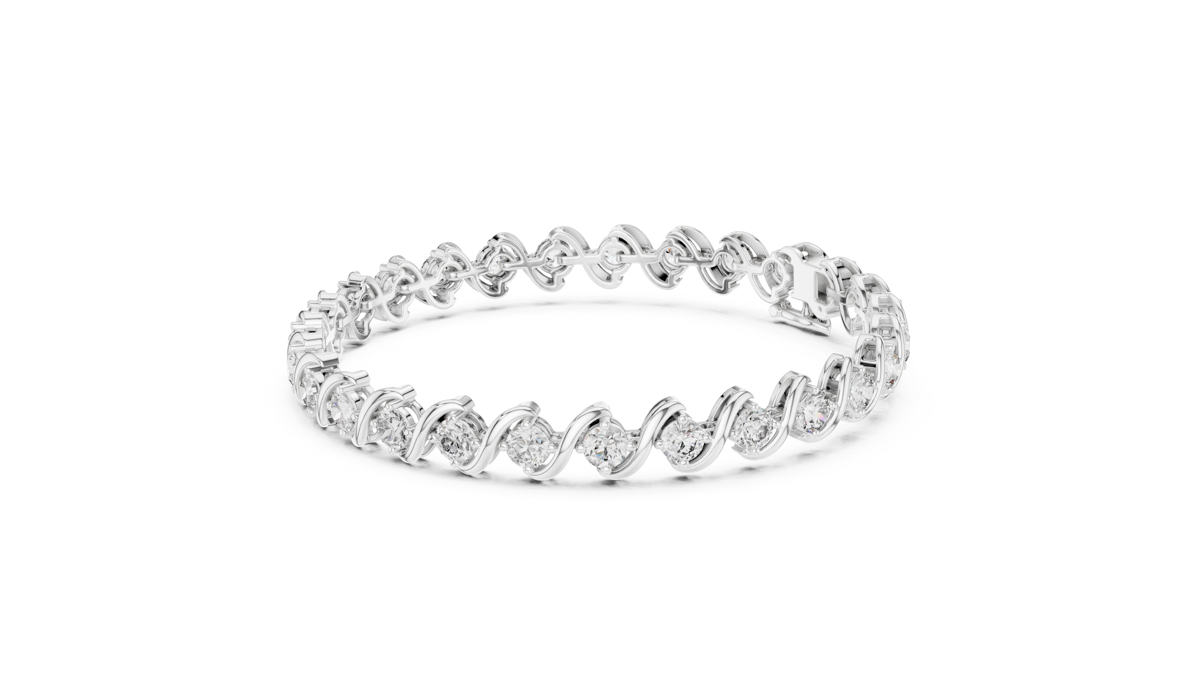 24 Pointers  Round Diamond S-Link Bracelet