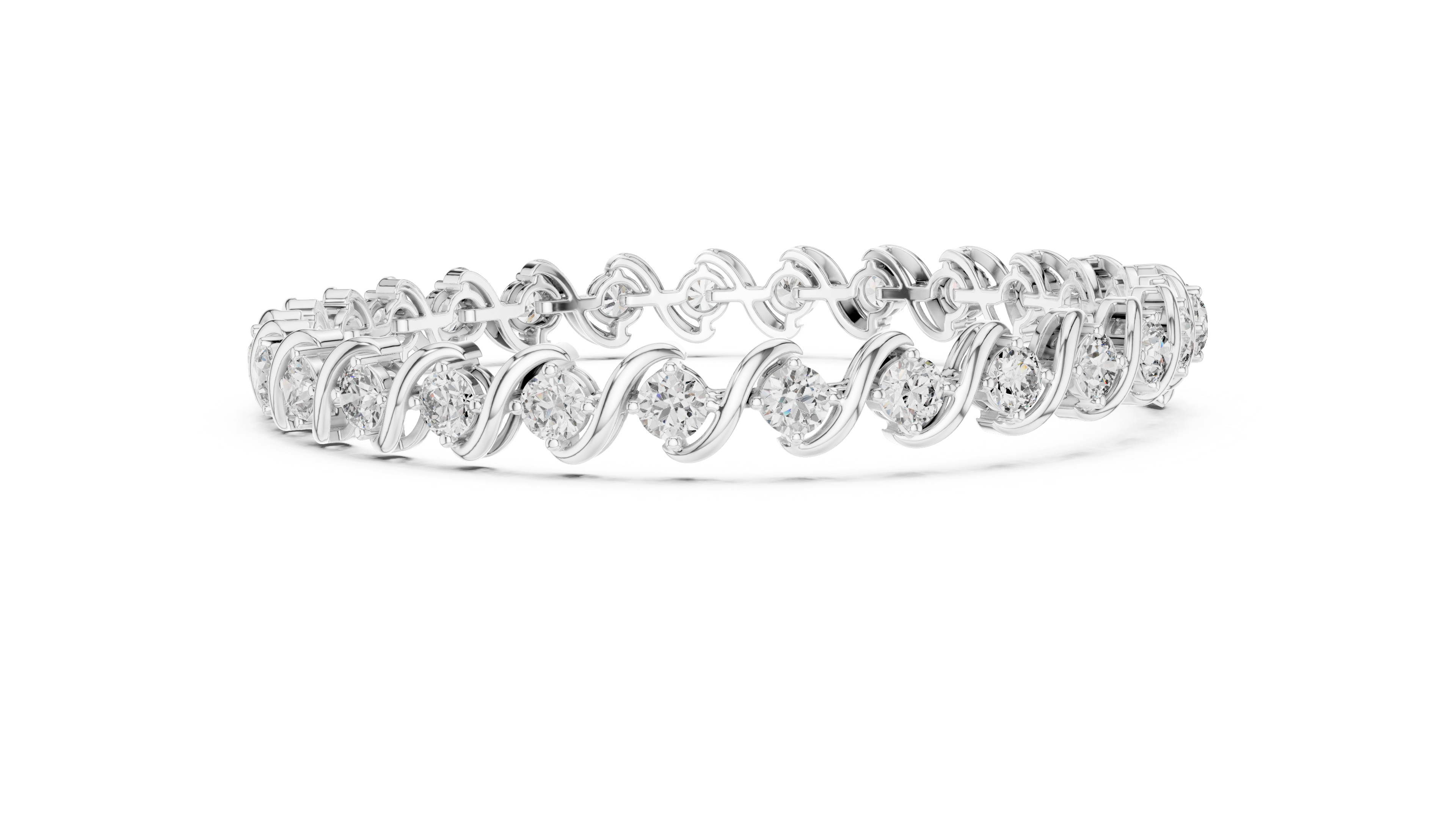 24 Pointers  Round Diamond S-Link Bracelet