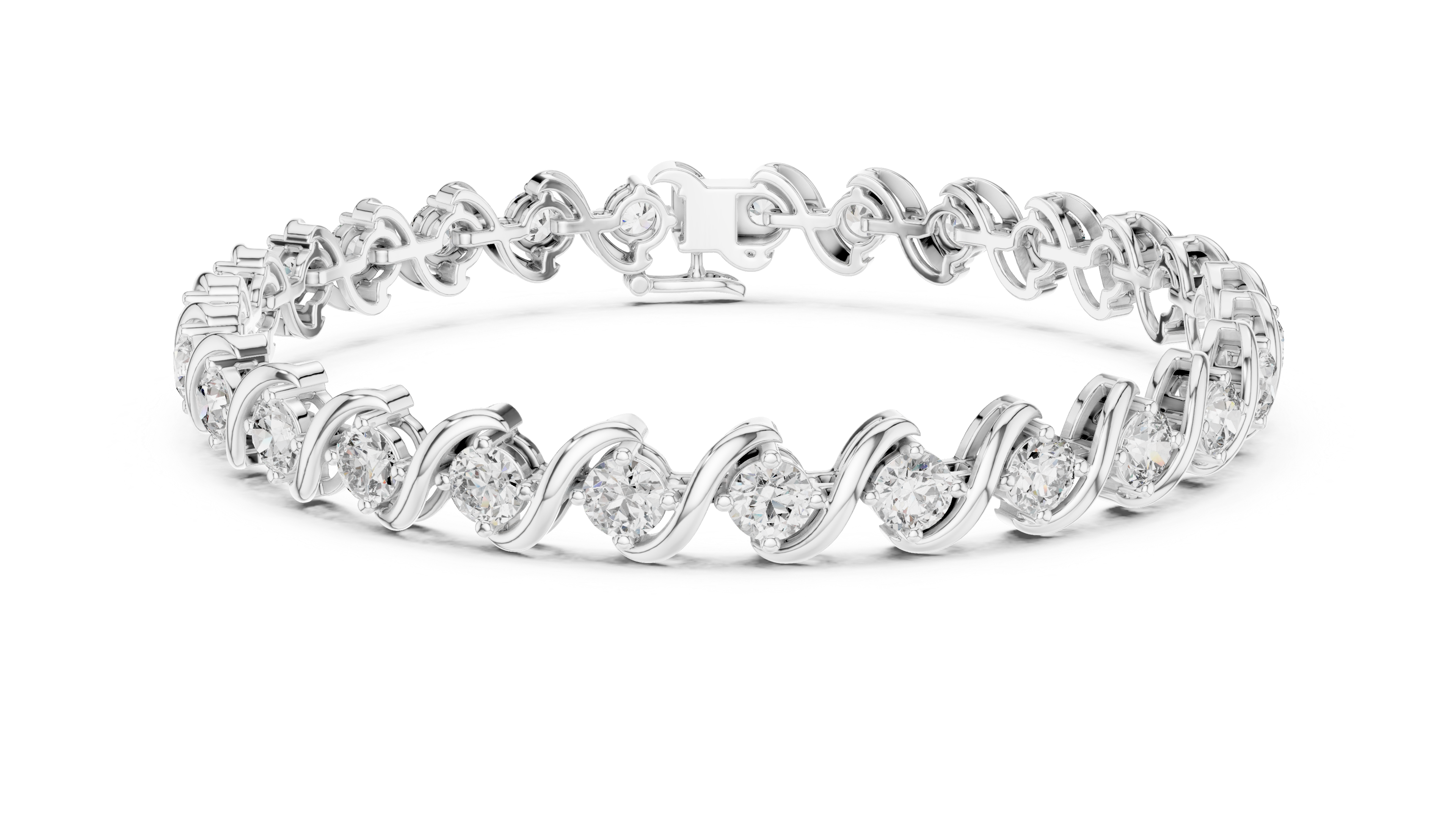 24 Pointers  Round Diamond S-Link Bracelet
