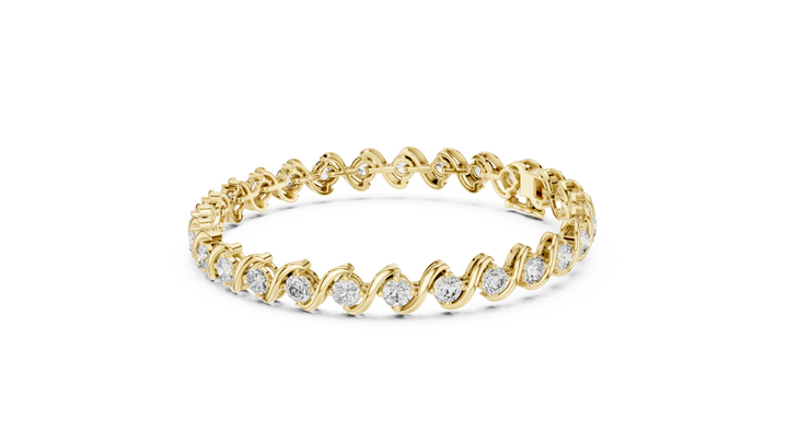 24 Pointers  Round Diamond S-Link Bracelet