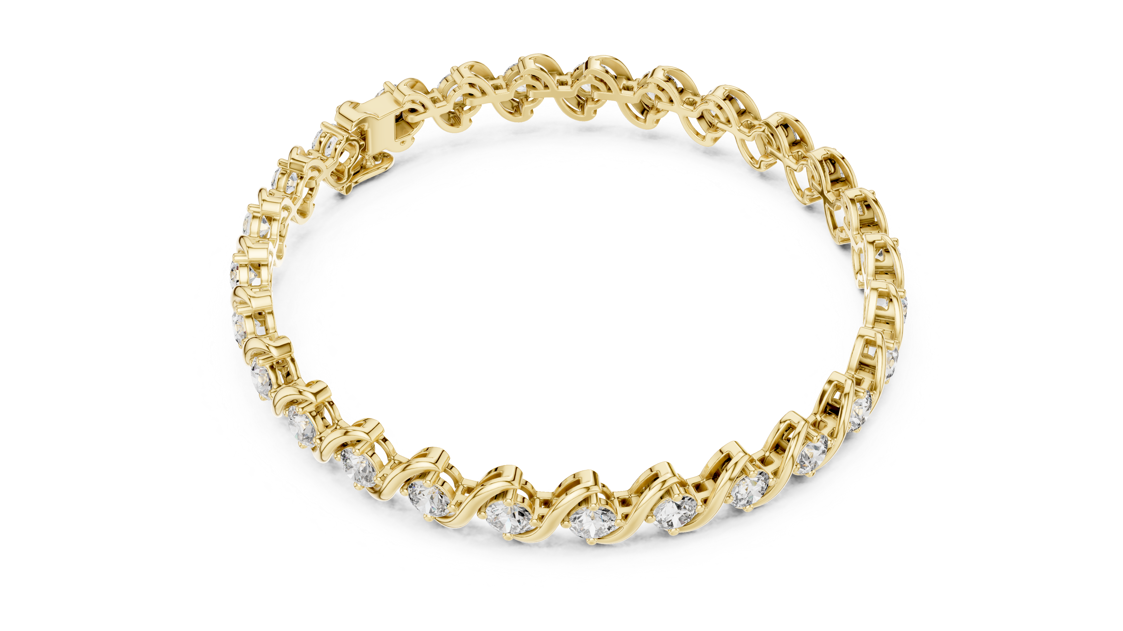 24 Pointers  Round Diamond S-Link Bracelet