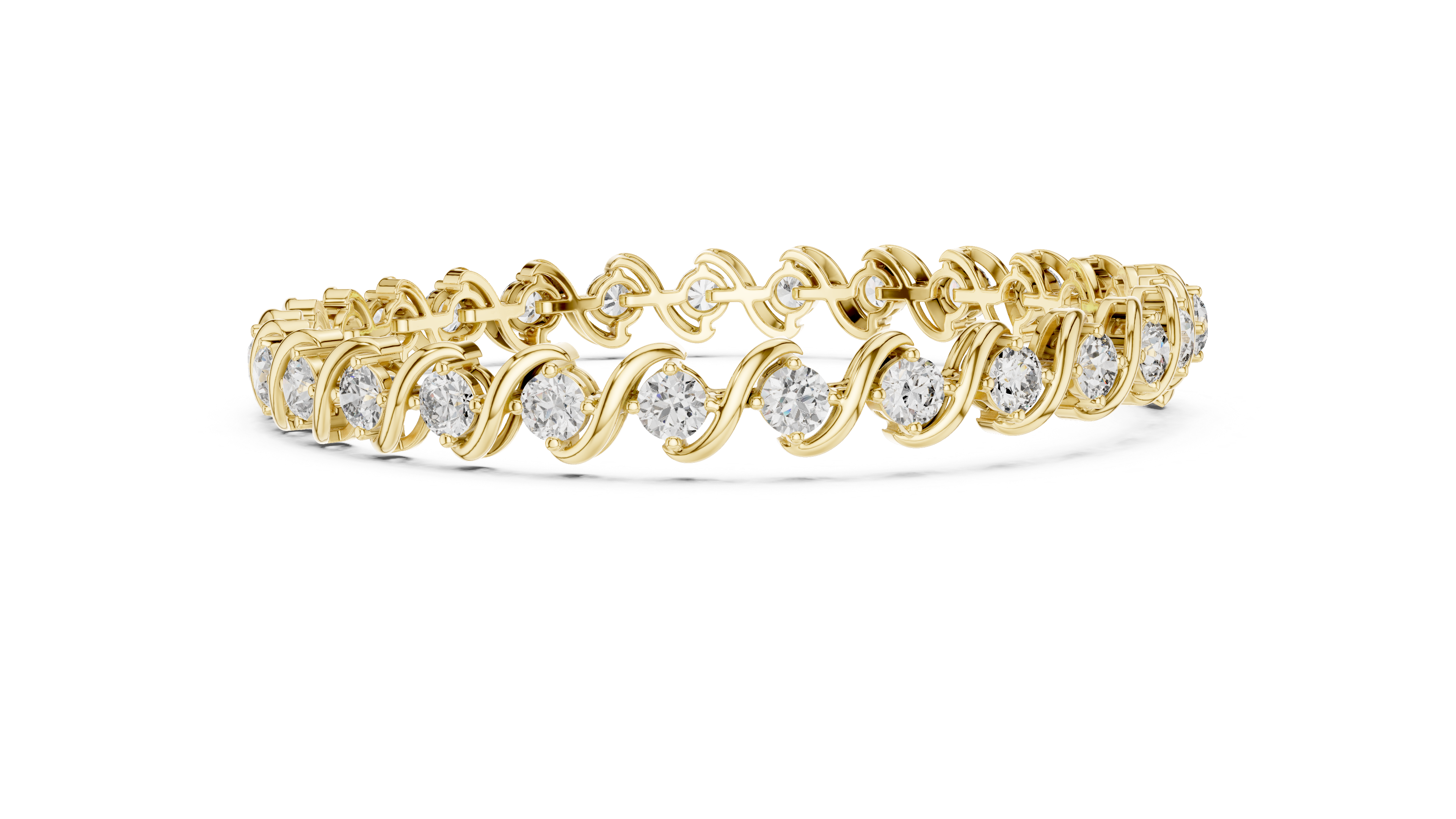 24 Pointers  Round Diamond S-Link Bracelet