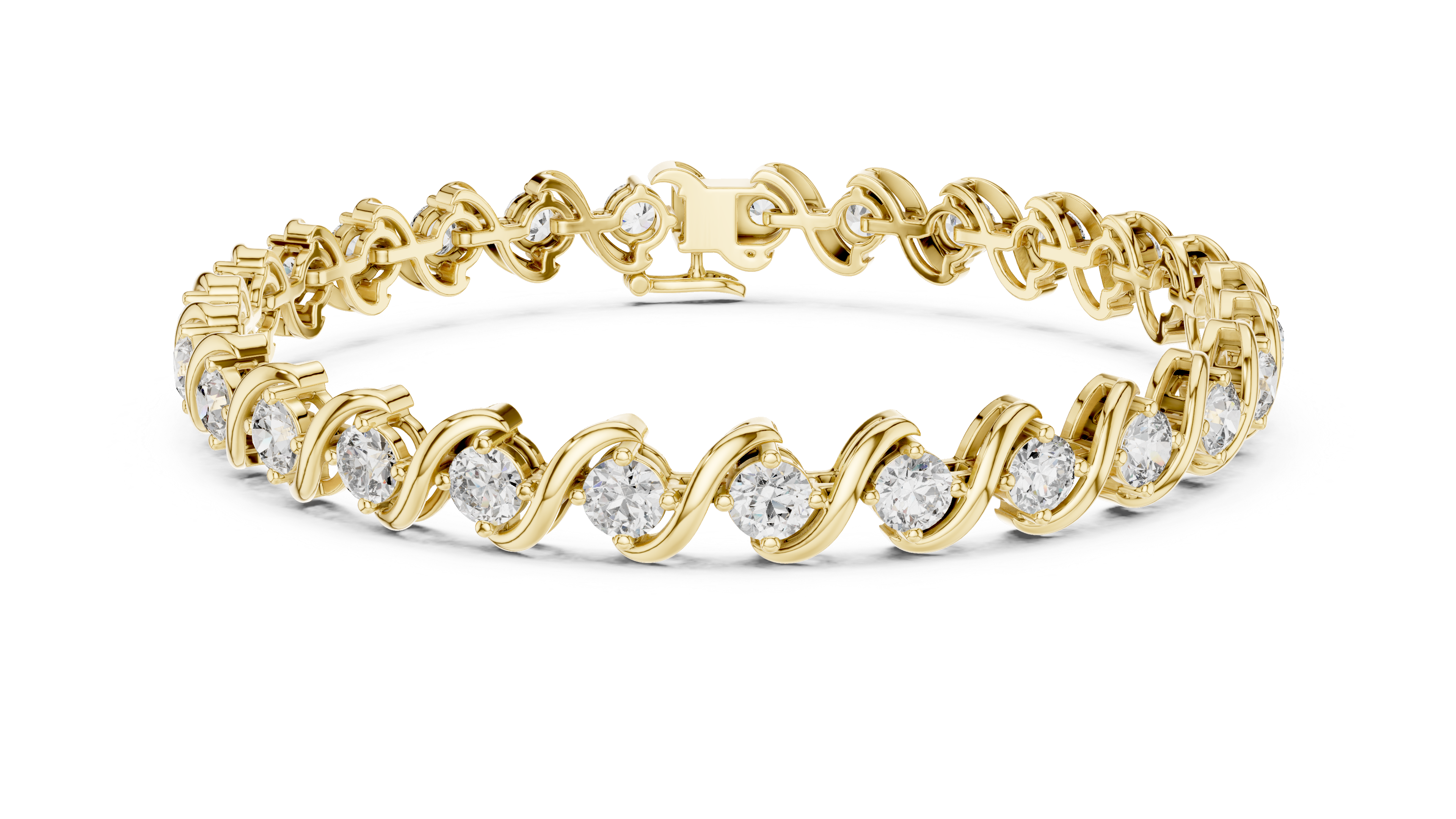 24 Pointers  Round Diamond S-Link Bracelet