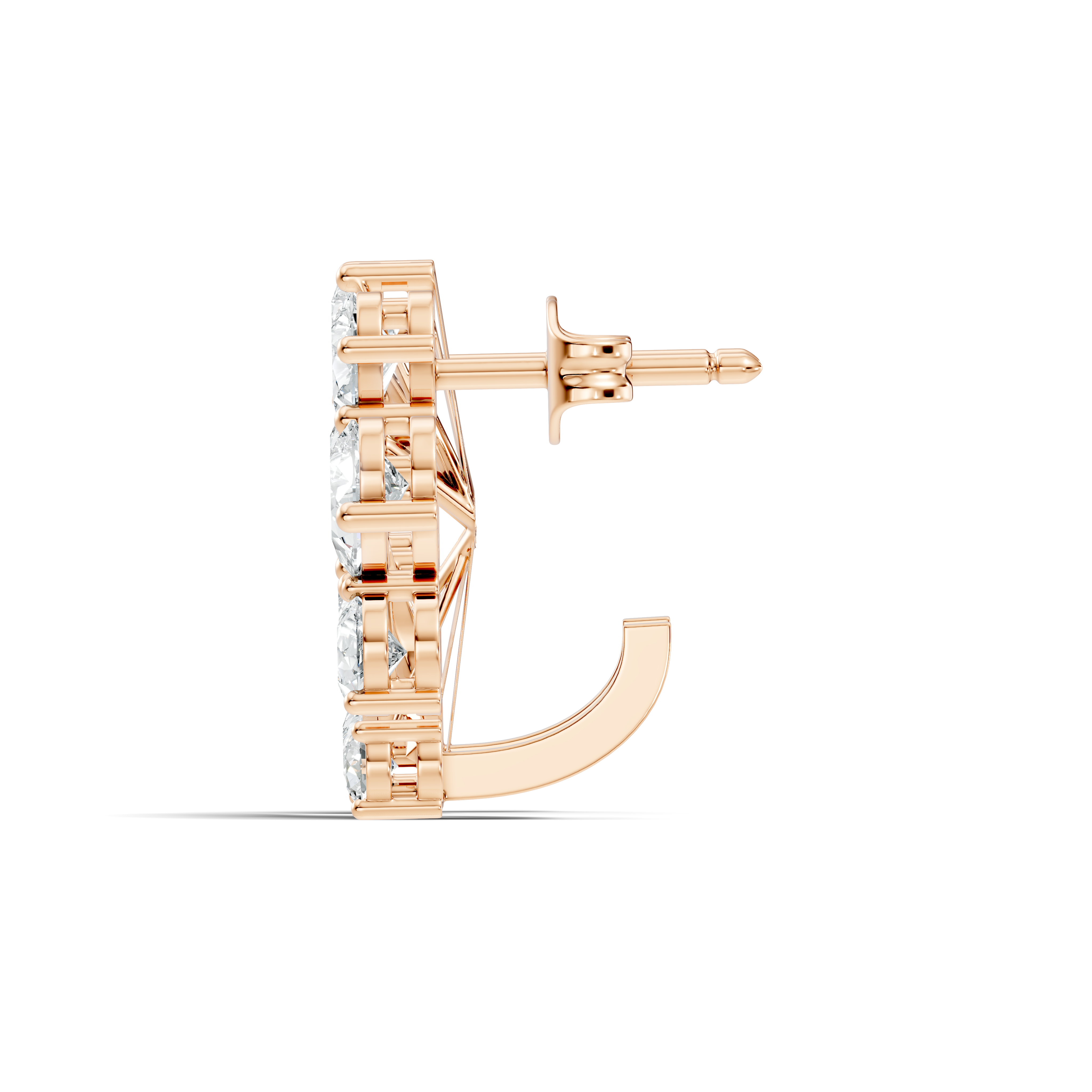 Pear-Cut Diamond Cluster Blossom Stud