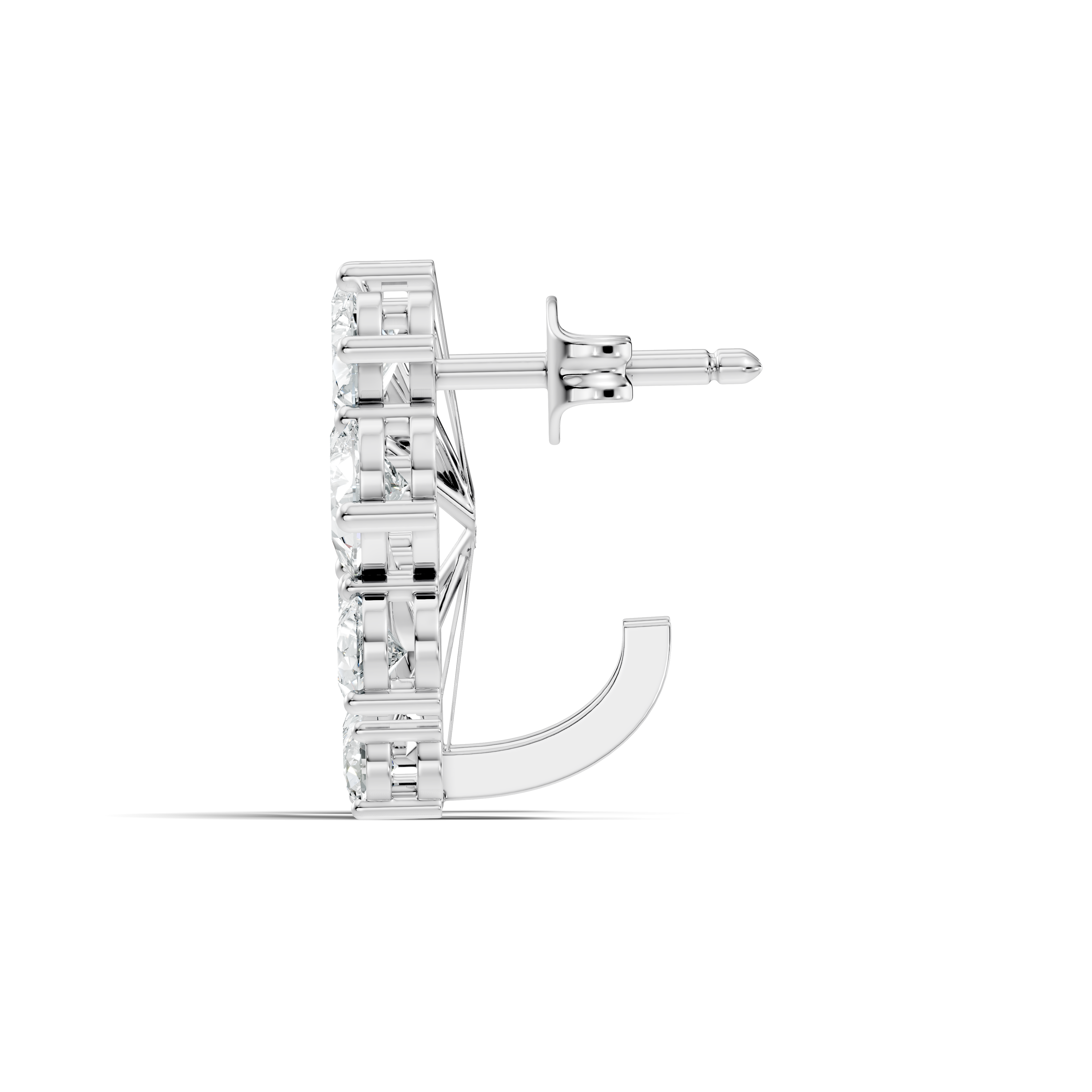 Pear-Cut Diamond Cluster Blossom Stud