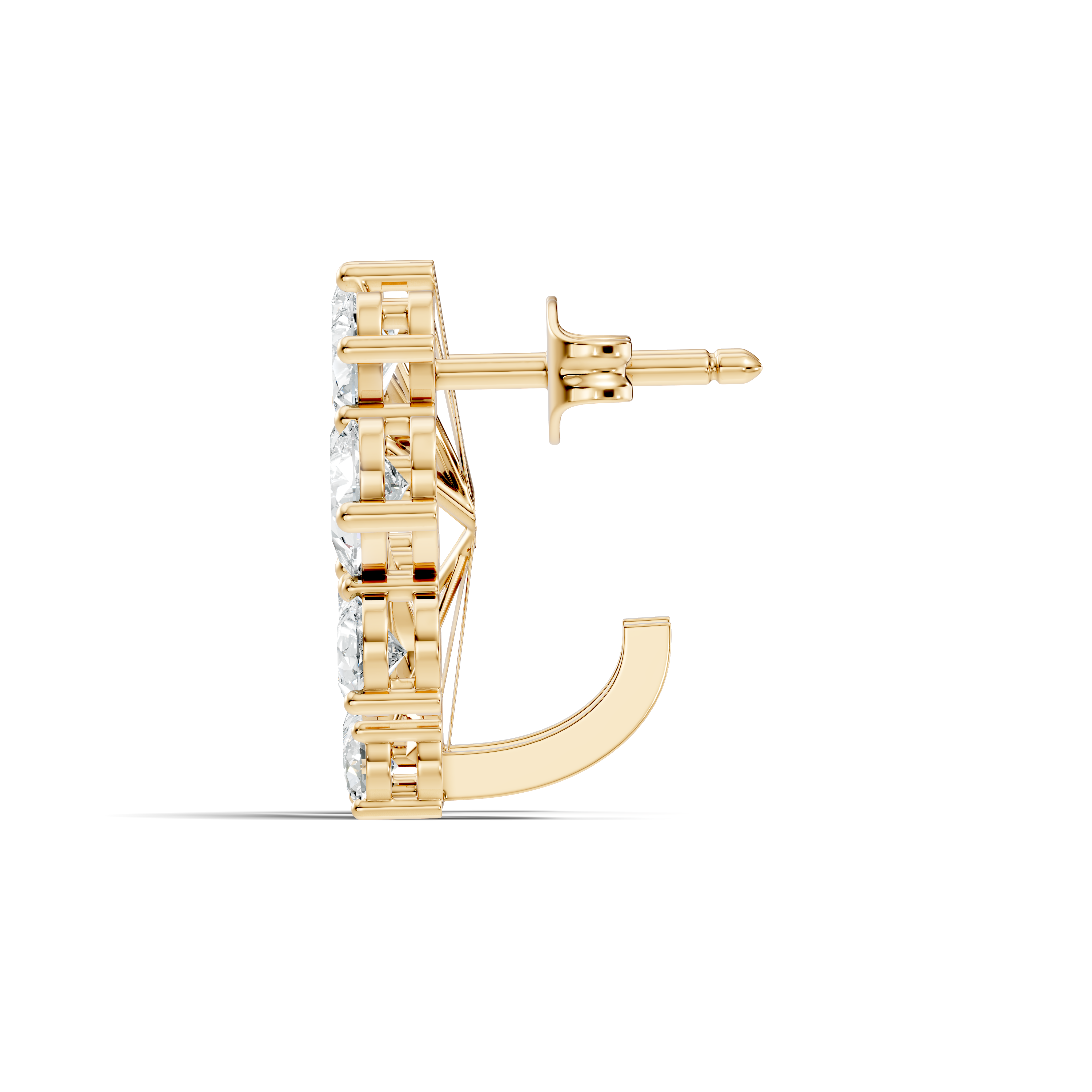 Pear-Cut Diamond Cluster Blossom Stud