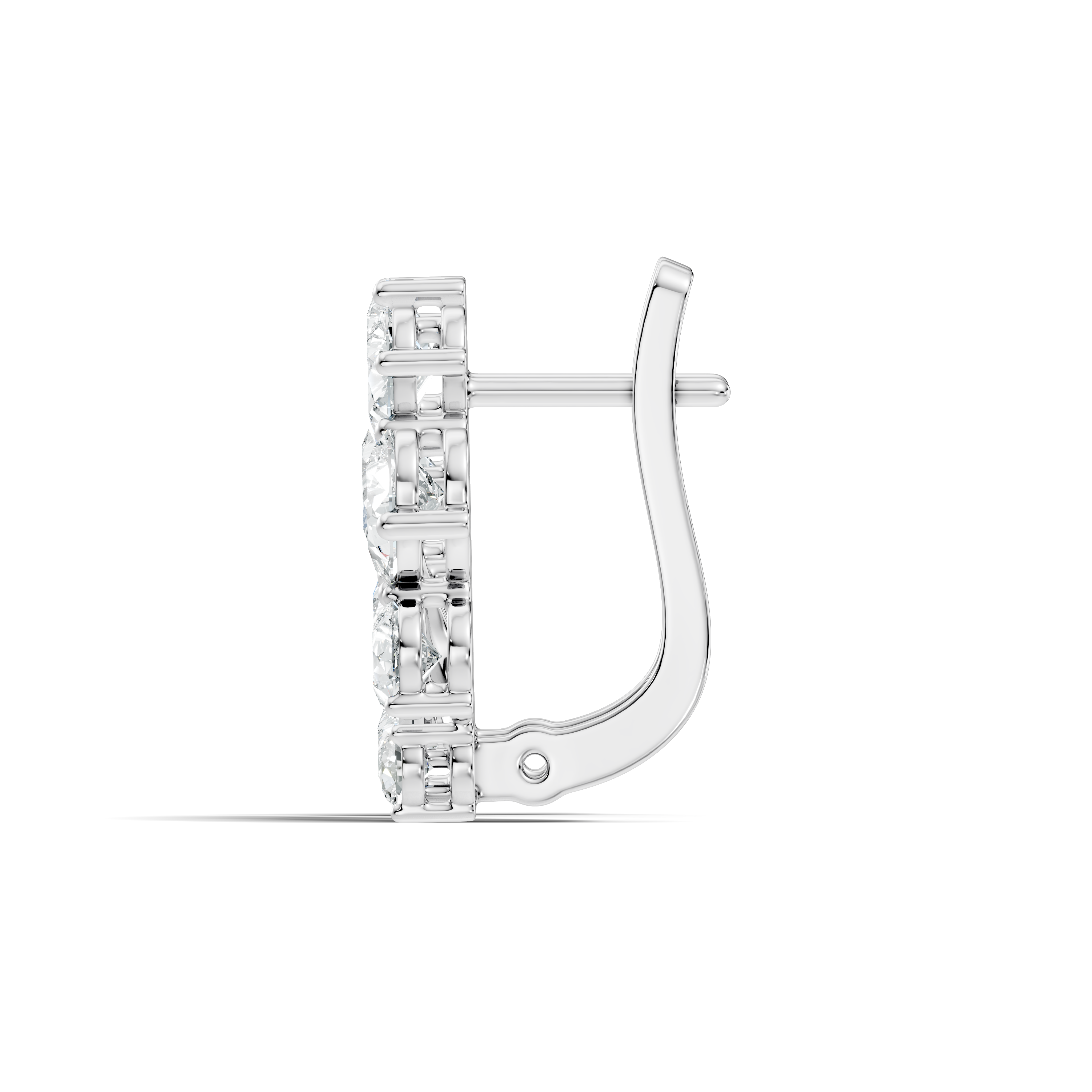 Pear-Cut Diamond Floral Huggie Earrings