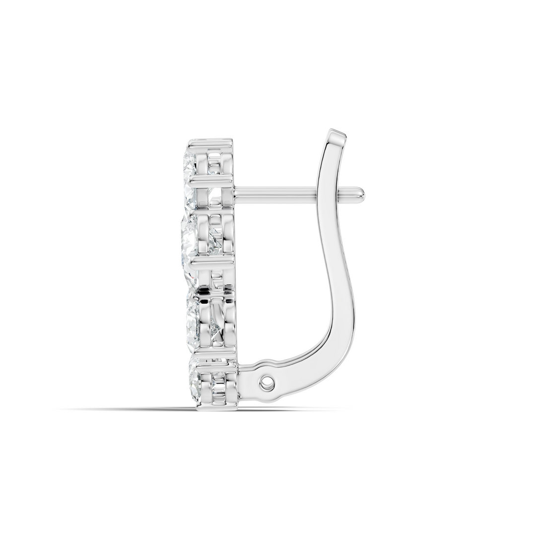 Pear-Cut Diamond Floral Huggie Earrings