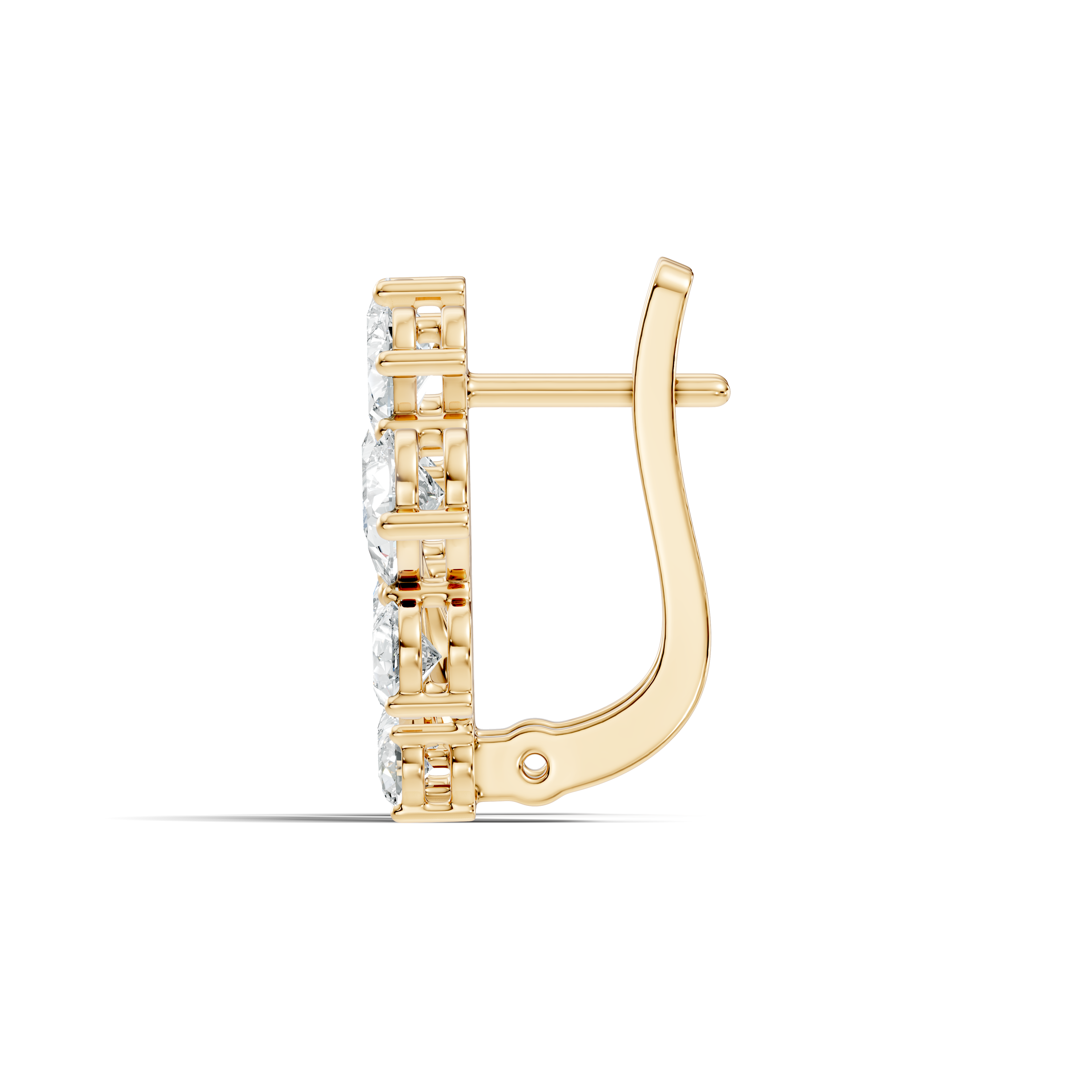 Pear-Cut Diamond Floral Huggie Earrings