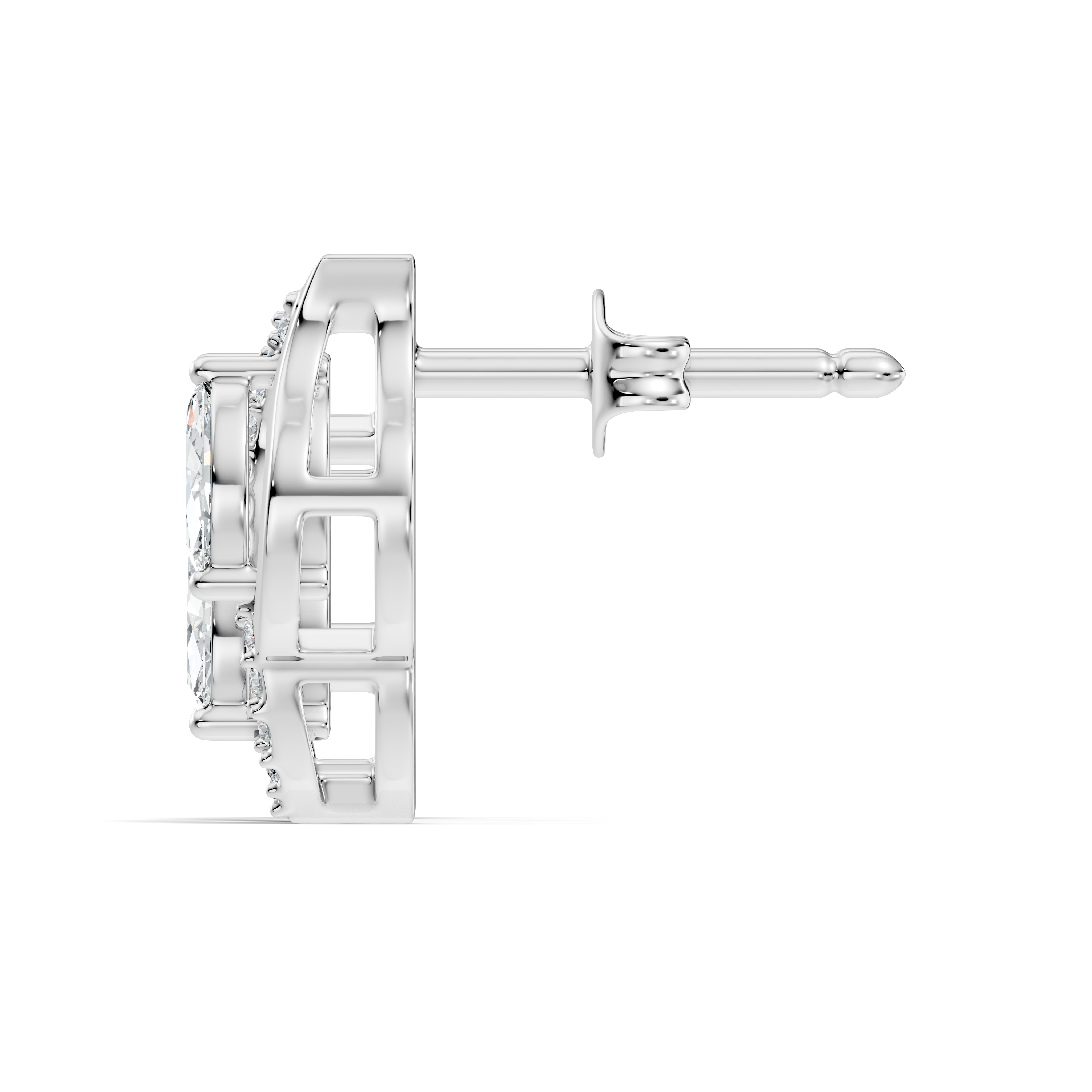 Elegant Marquise & Round Diamond Swirl Stud
