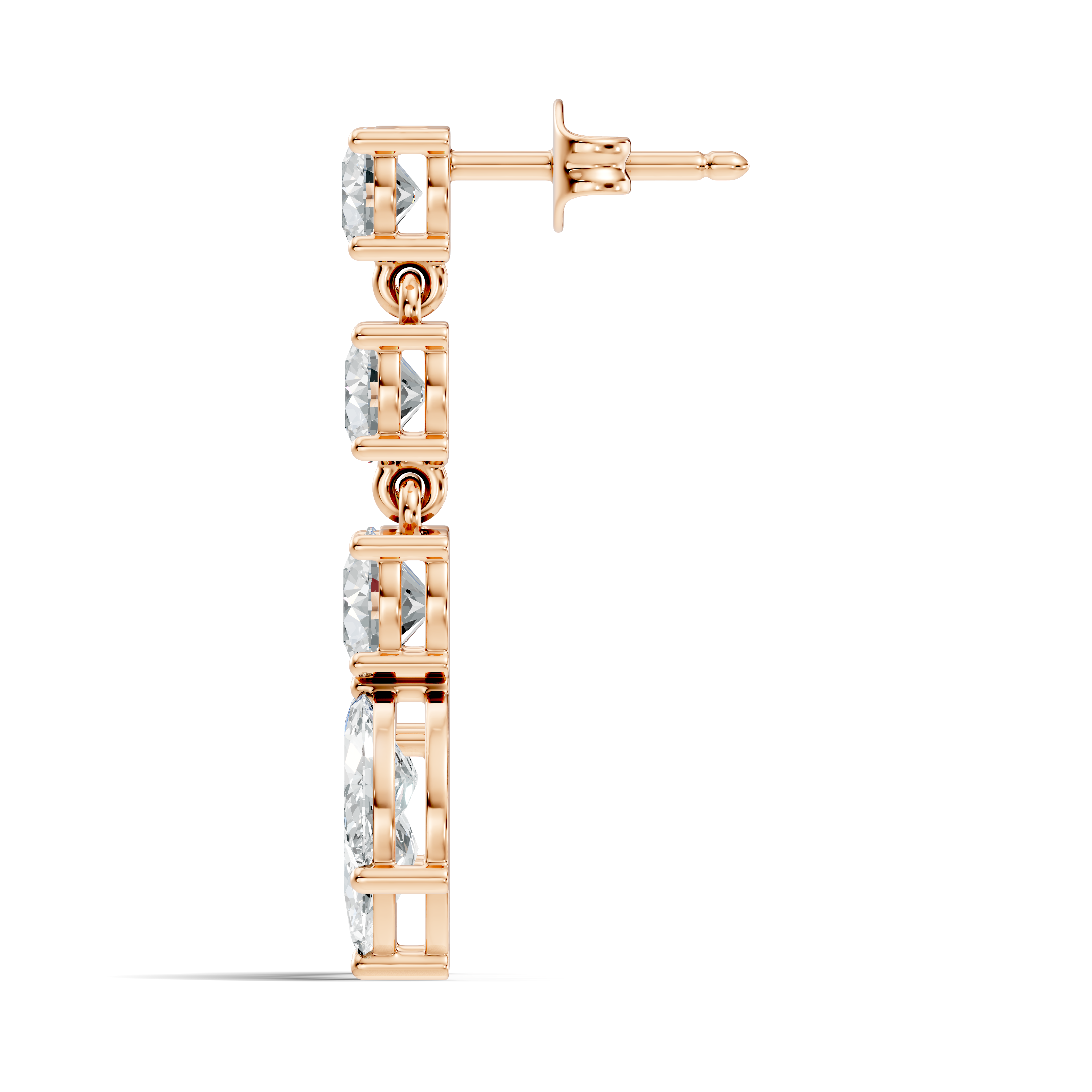 Linear Cascade Marquise Diamond Drop Earrings