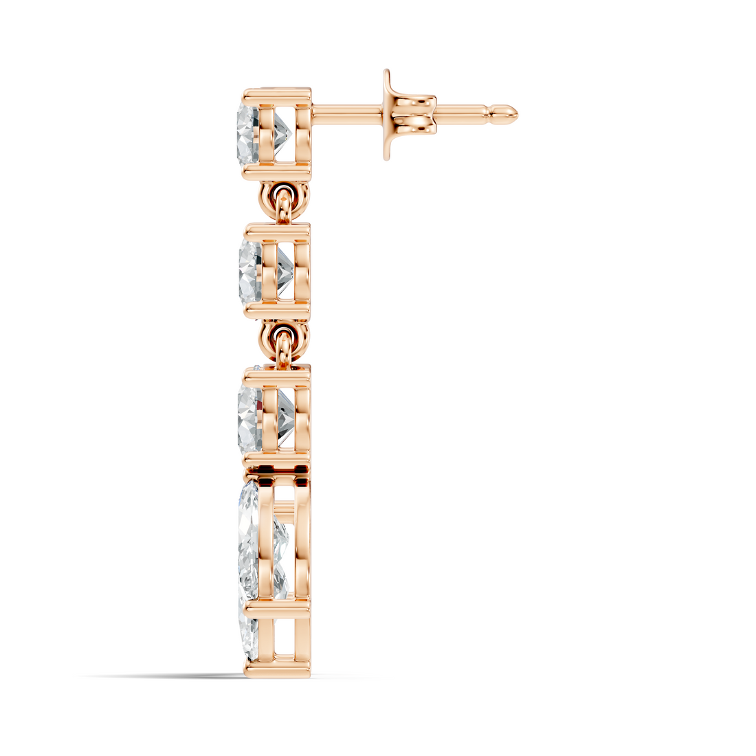 Linear Cascade Marquise Diamond Drop Earrings