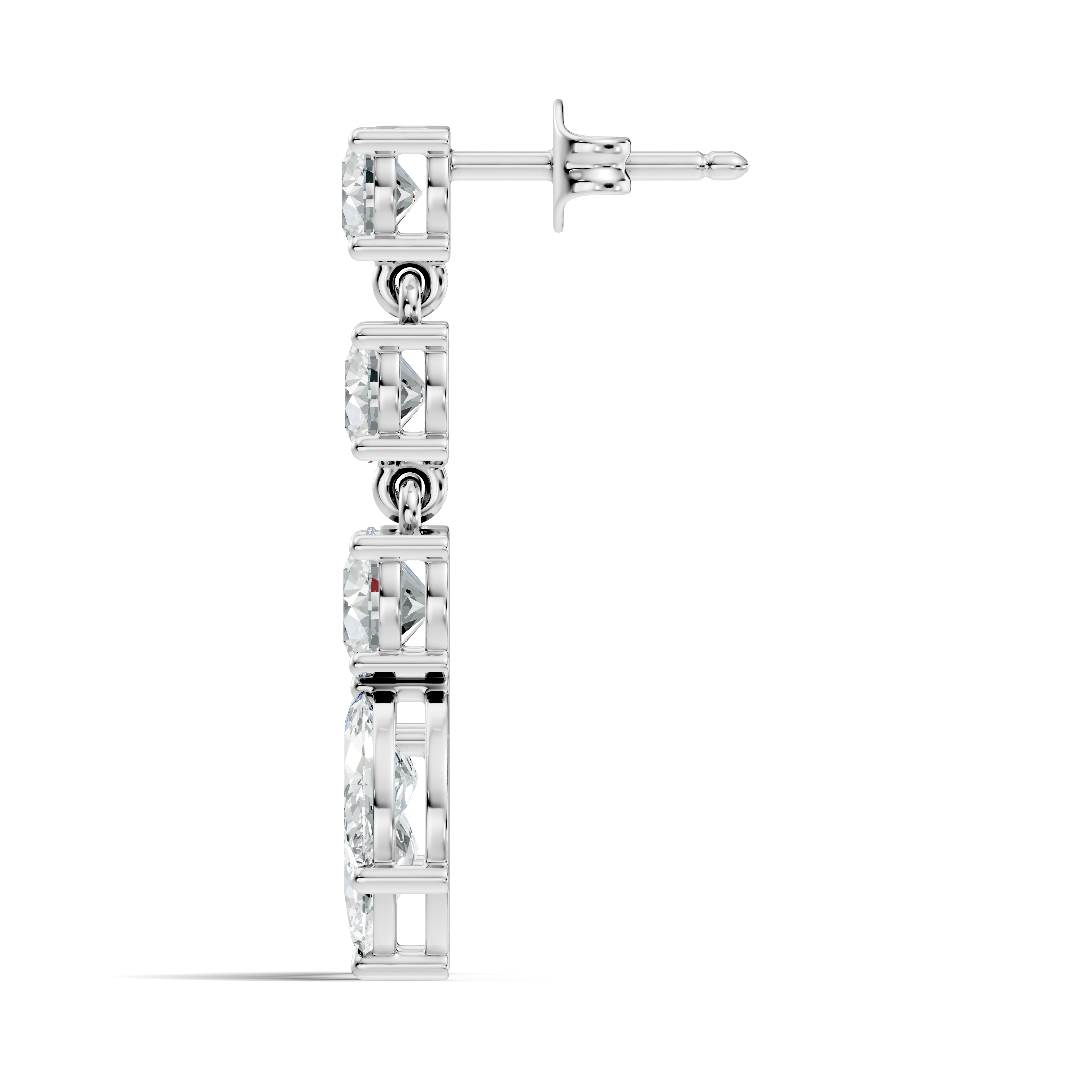 Linear Cascade Marquise Diamond Drop Earrings