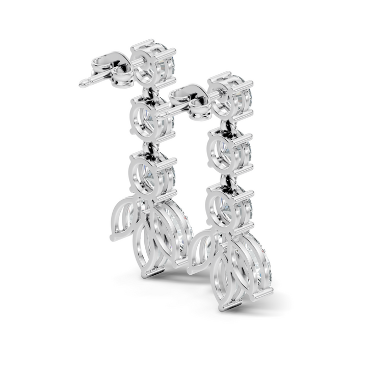 Linear Cascade Marquise Diamond Drop Earrings