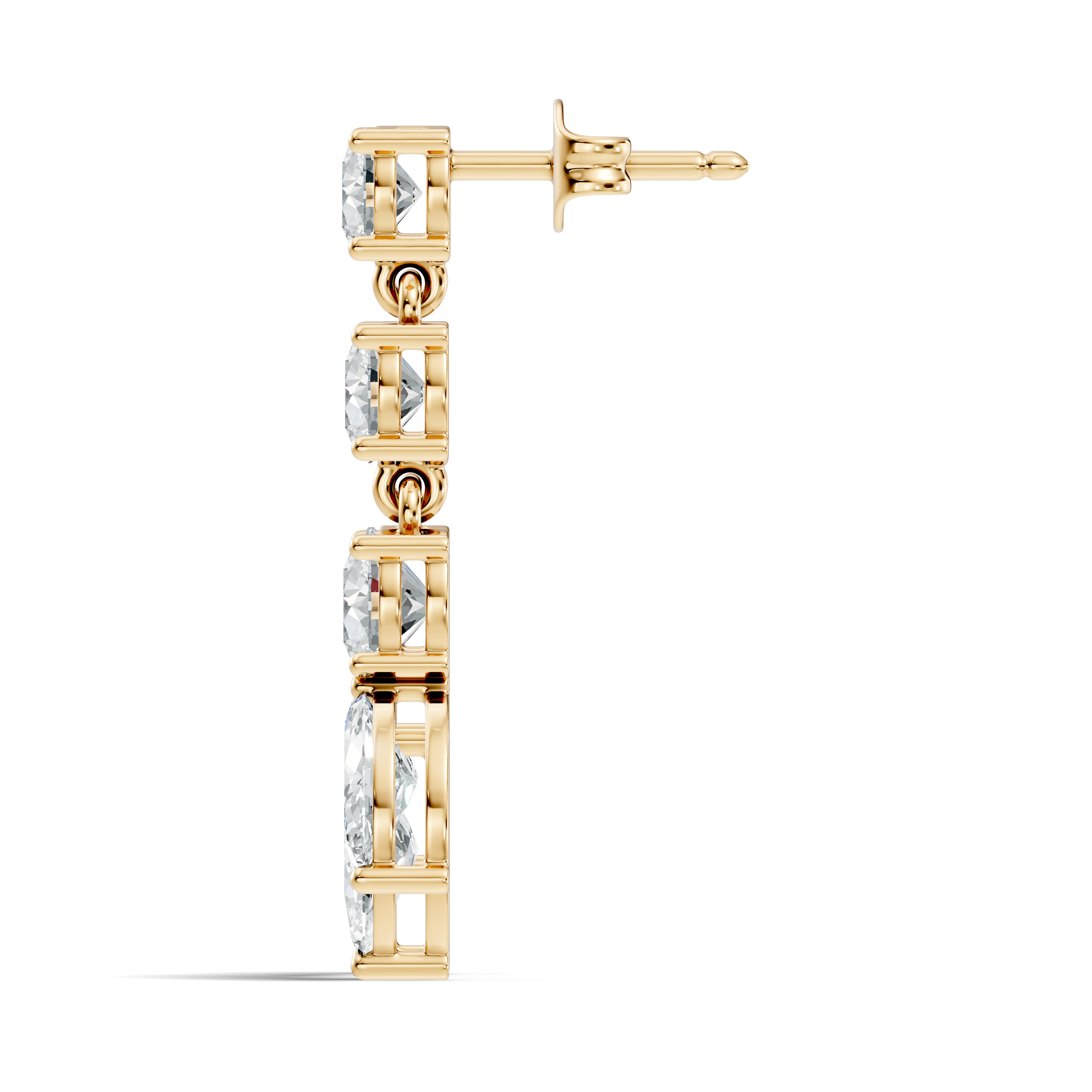Linear Cascade Marquise Diamond Drop Earrings