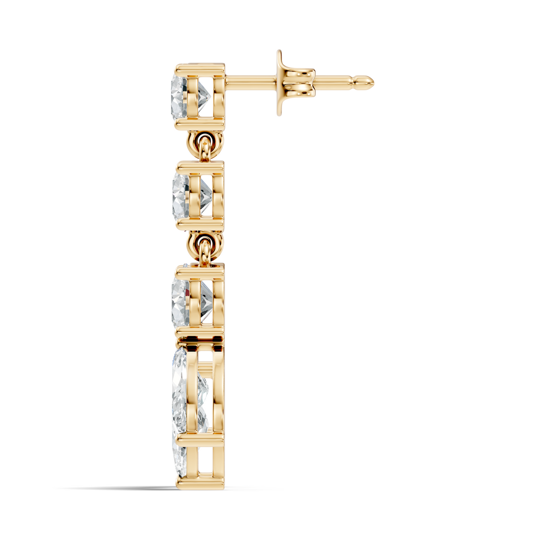 Linear Cascade Marquise Diamond Drop Earrings