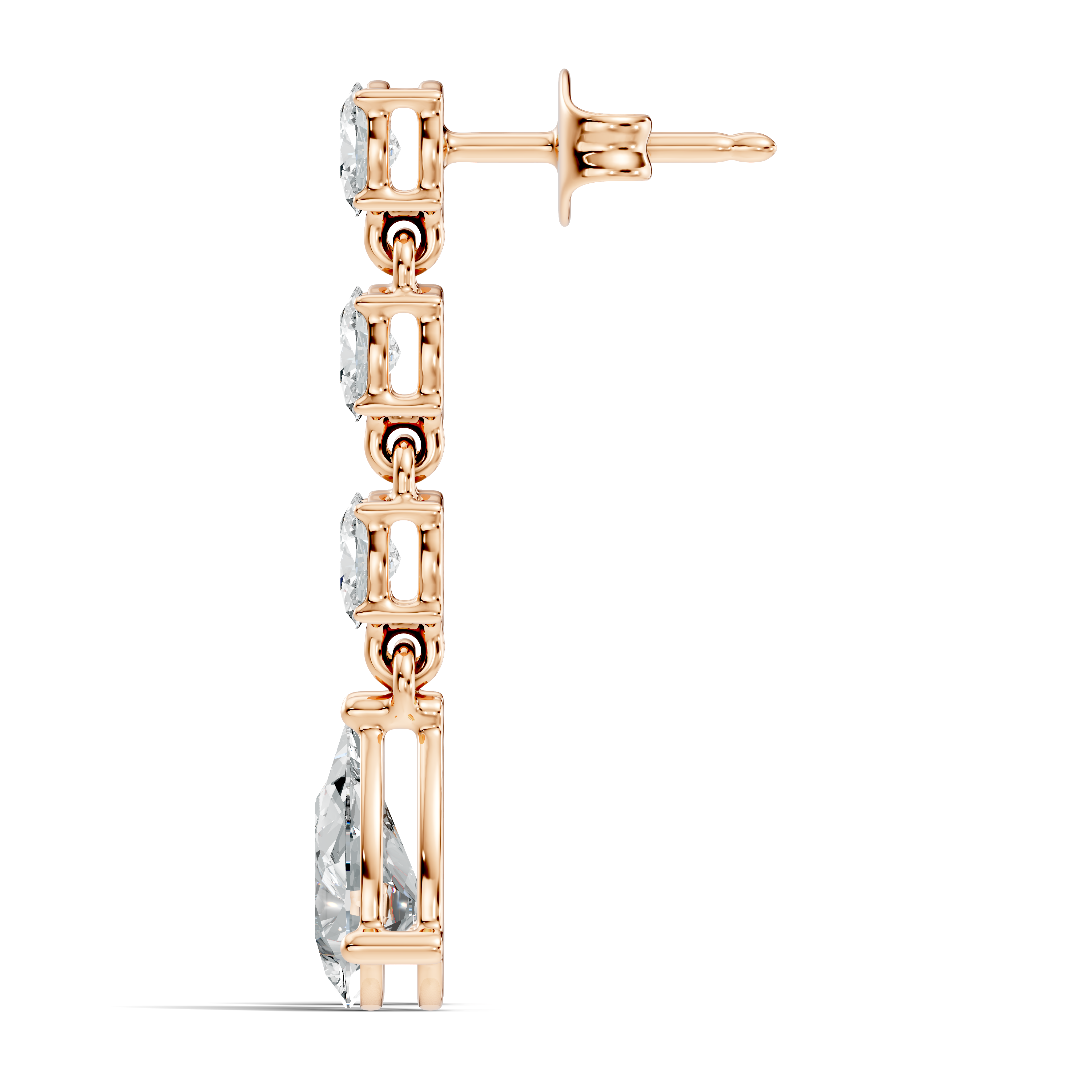 Linear Pear-Cut Diamond Drop Earrings