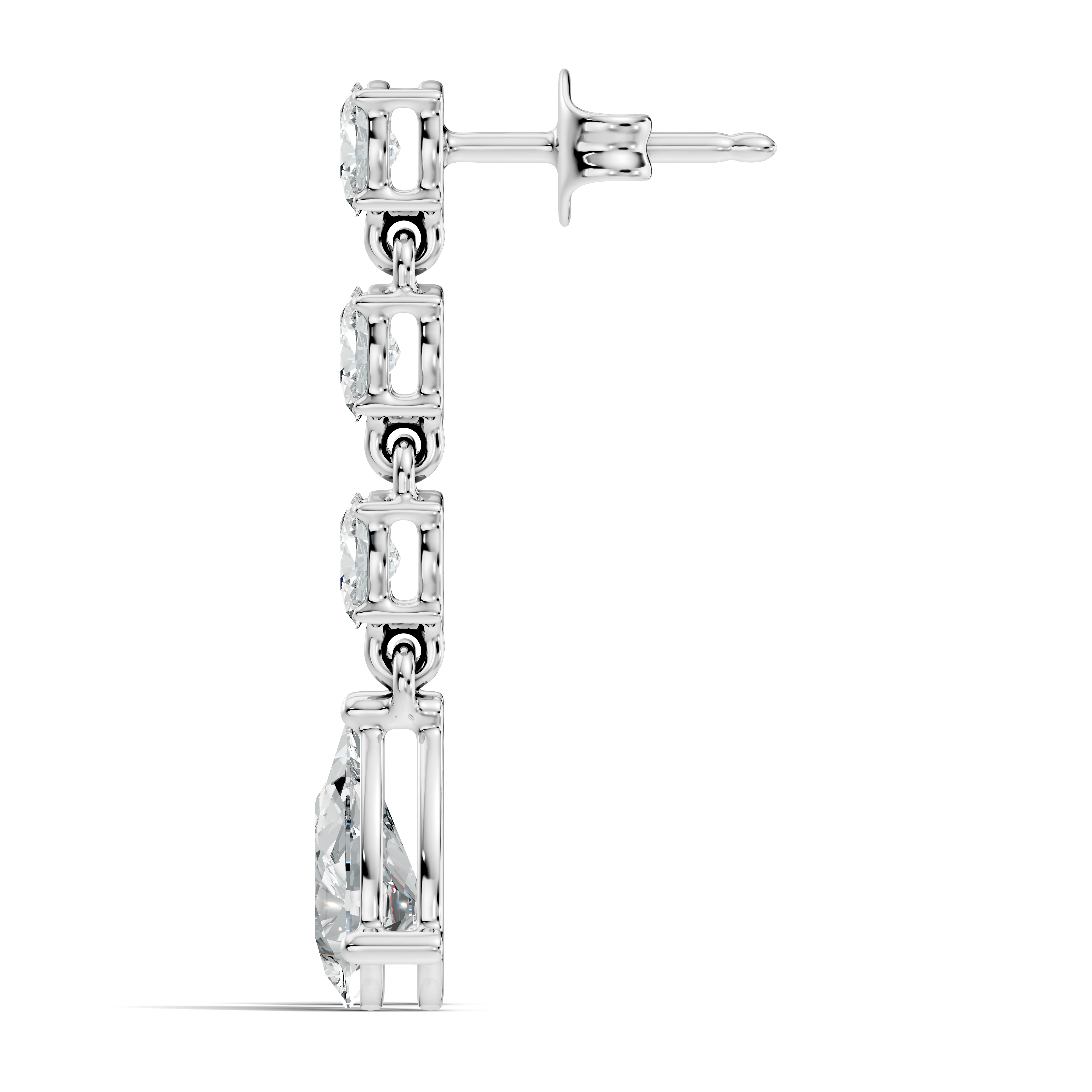 Linear Pear-Cut Diamond Drop Earrings