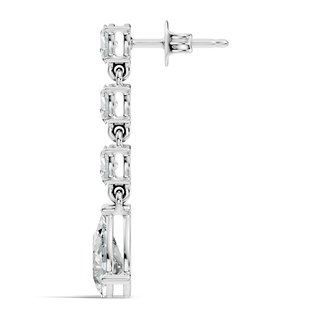 Linear Pear-Cut Diamond Drop Earrings