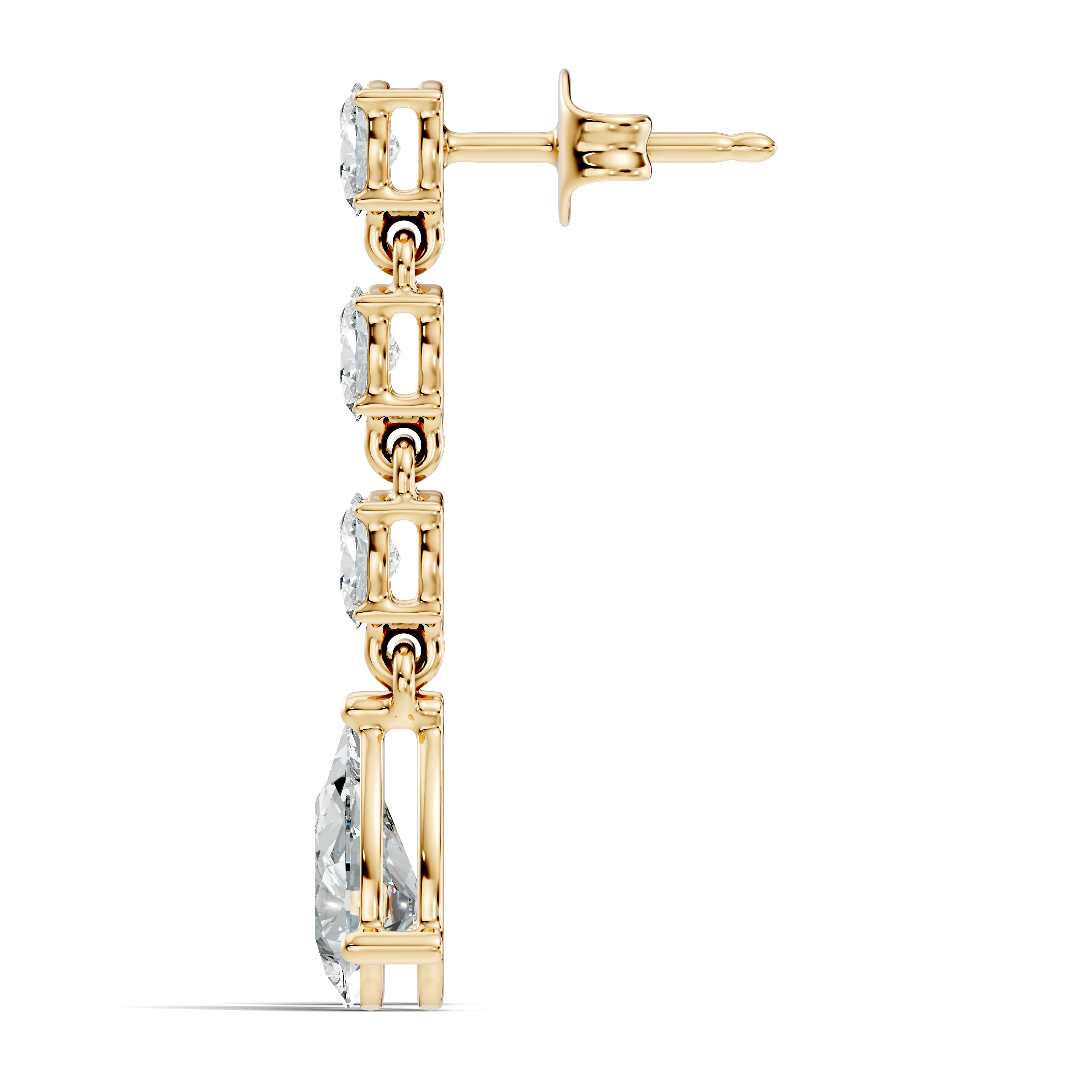 Linear Pear-Cut Diamond Drop Earrings
