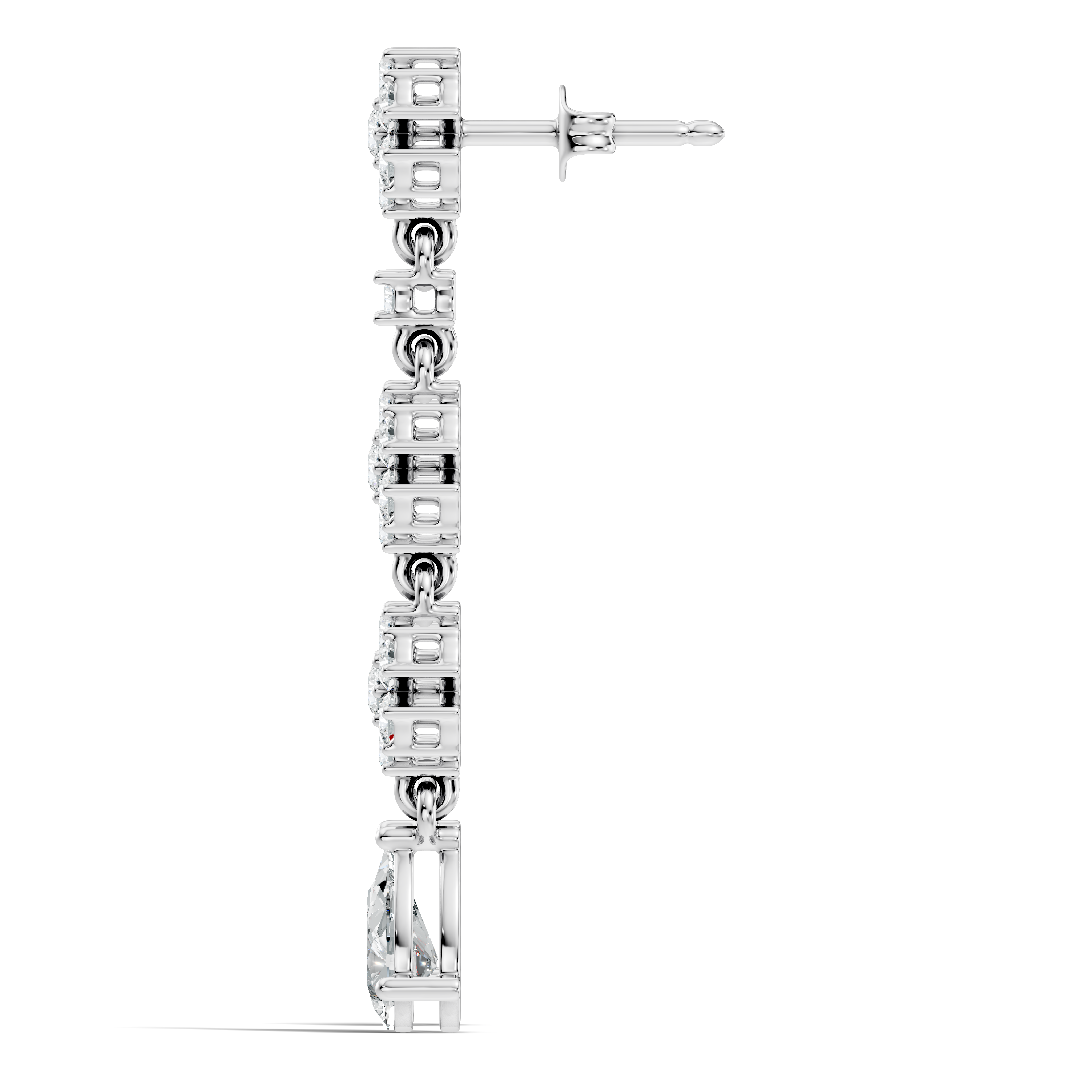 Triple Floral Cluster & Pear Diamond Drop Earrings