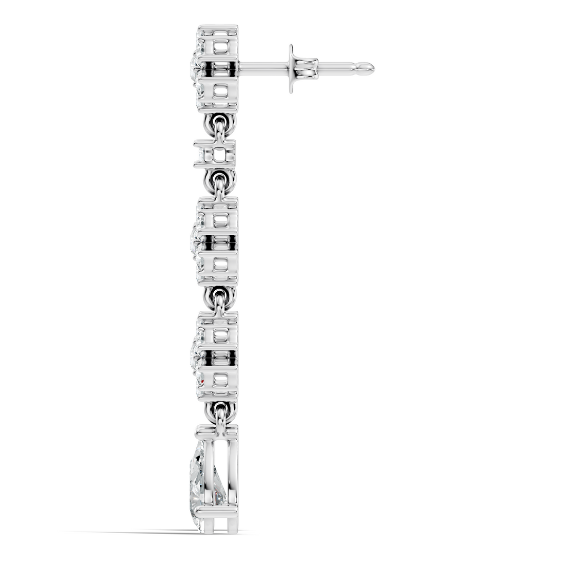 Triple Floral Cluster & Pear Diamond Drop Earrings