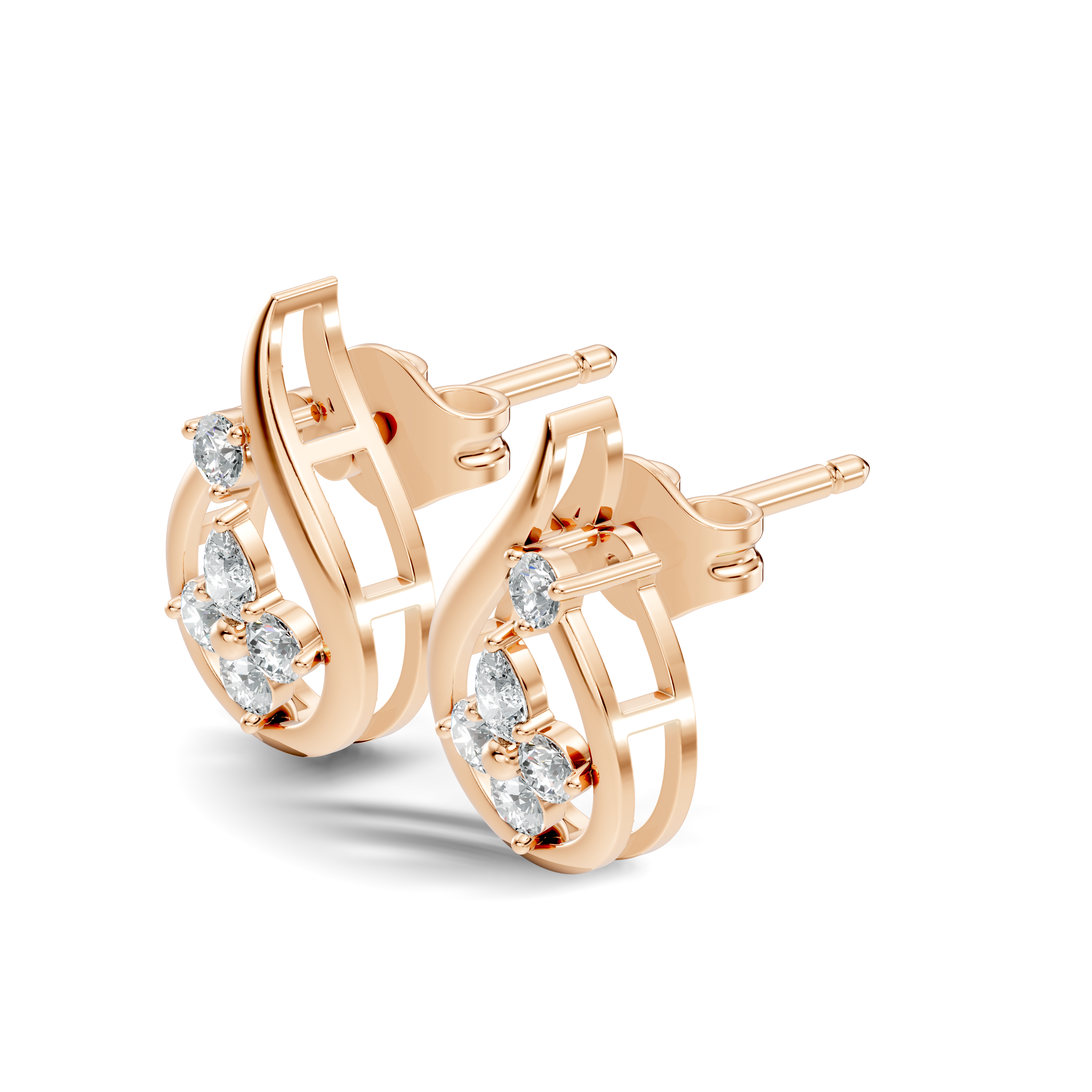 Elegant Teardrop Floral Cluster Stud