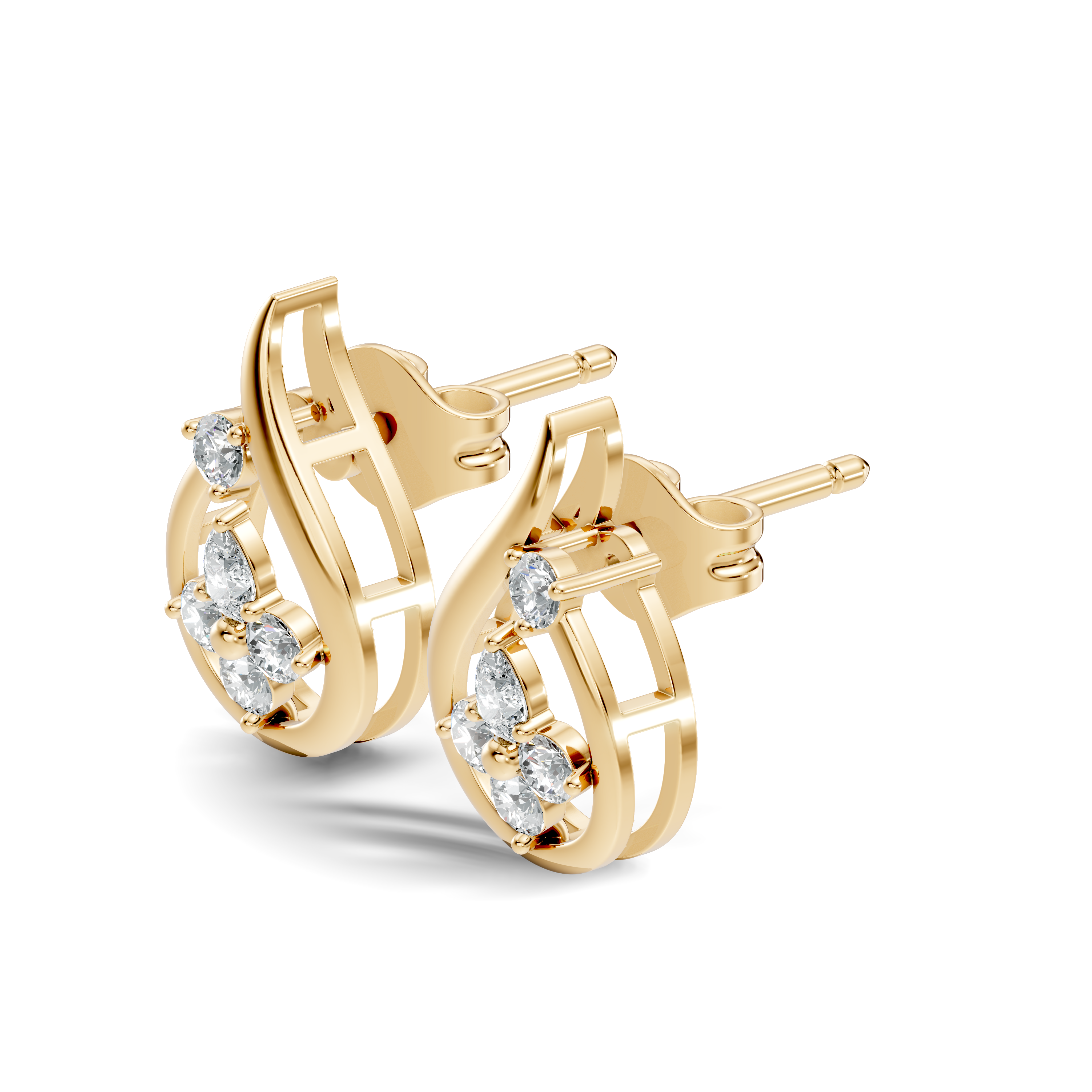 Elegant Teardrop Floral Cluster Stud