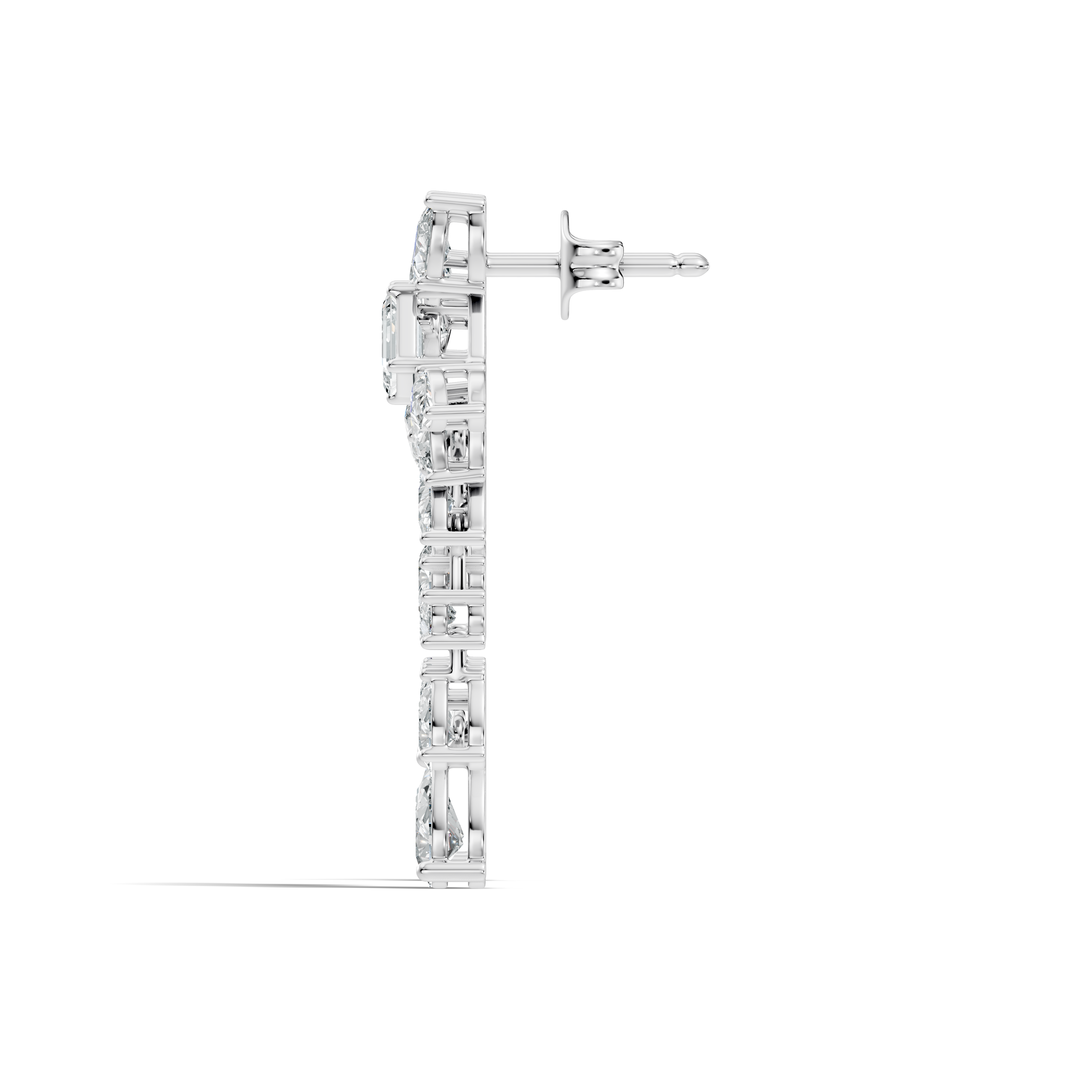Multi-Cut Floral Cluster Chandelier Drop Earrings