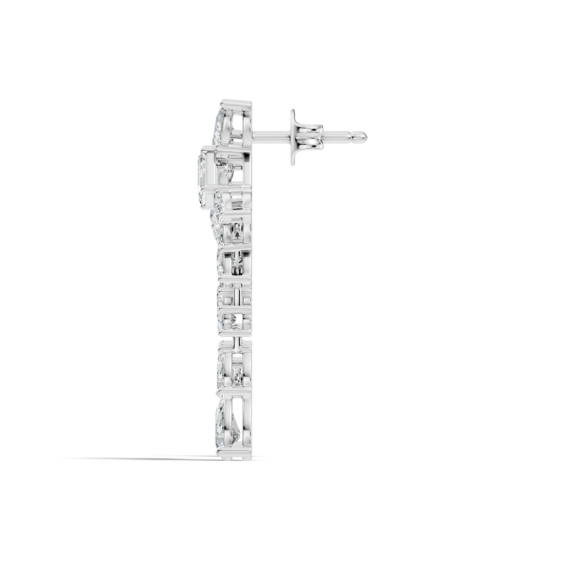 Multi-Cut Floral Cluster Chandelier Drop Earrings