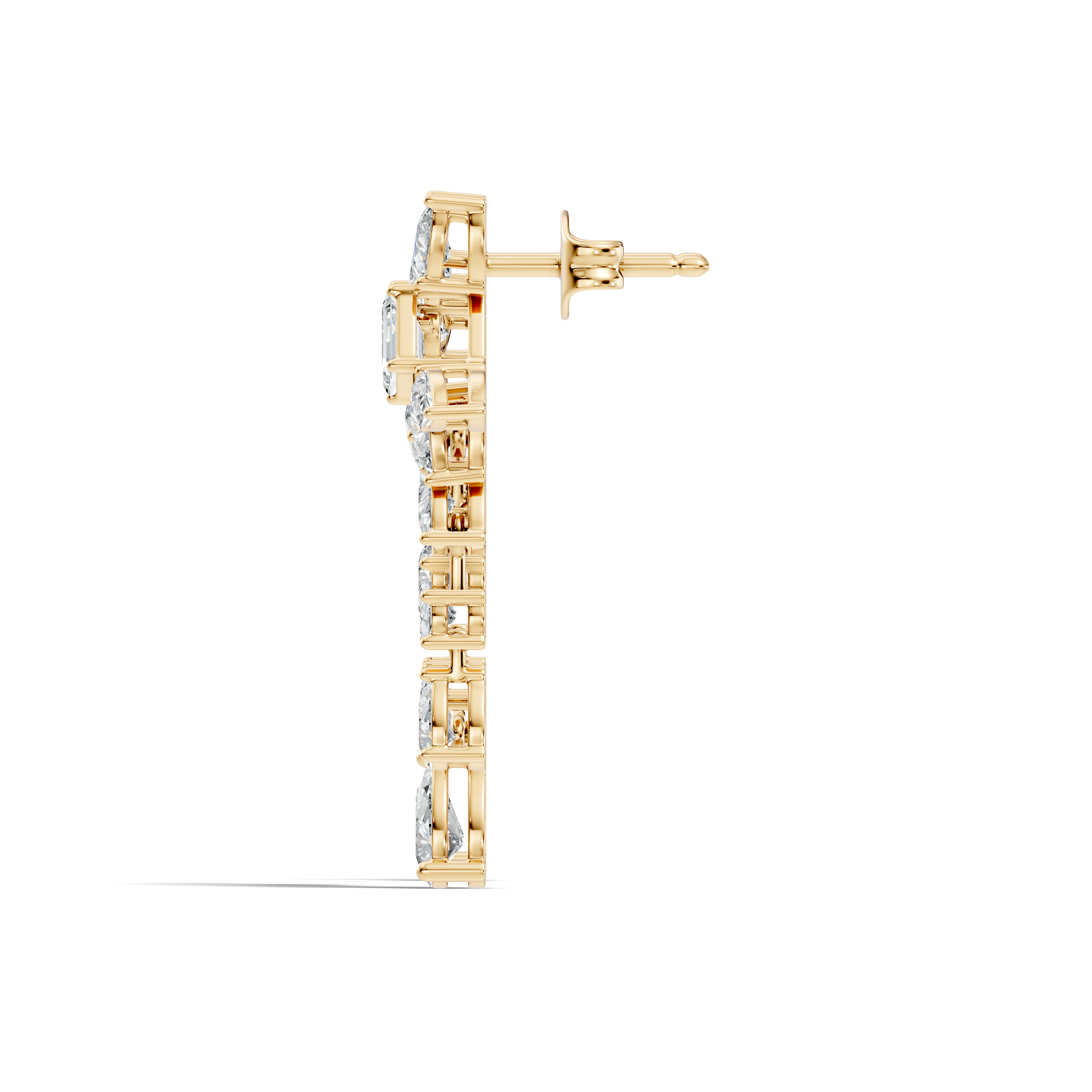Multi-Cut Floral Cluster Chandelier Drop Earrings