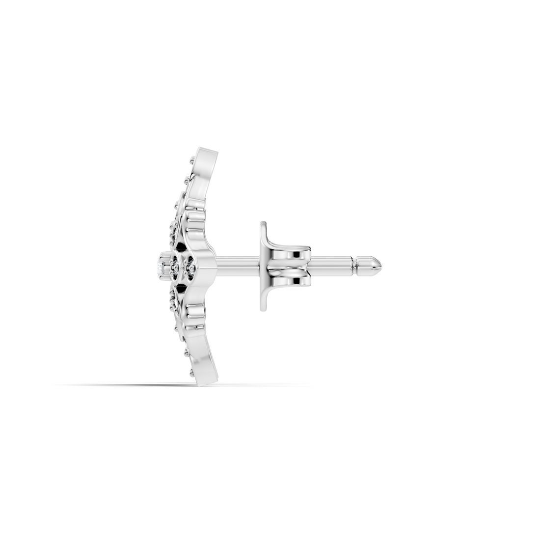 Round Diamond Openwork Geometric Star Motif Stud