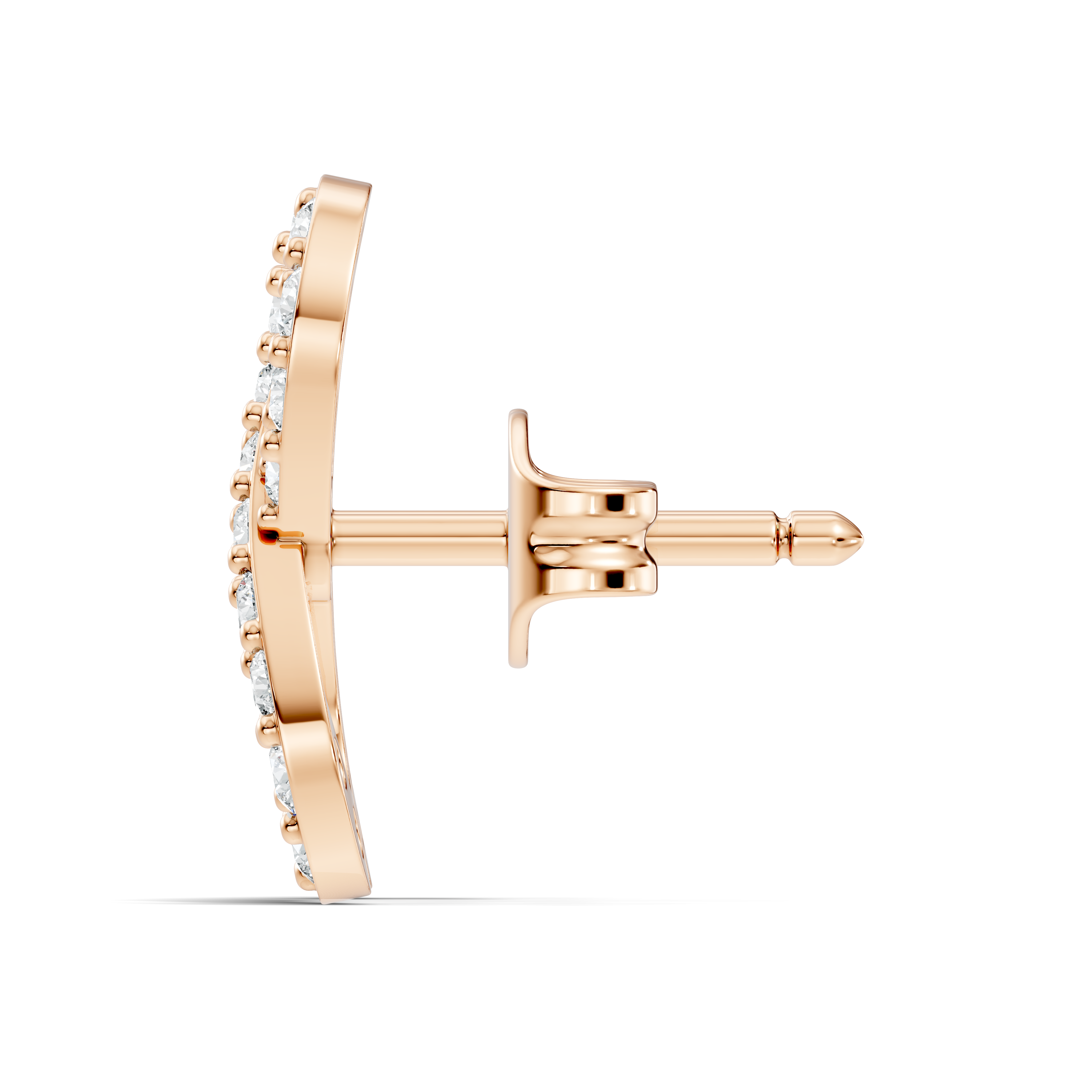 Round Diamond Infinity Loop Cluster Stud