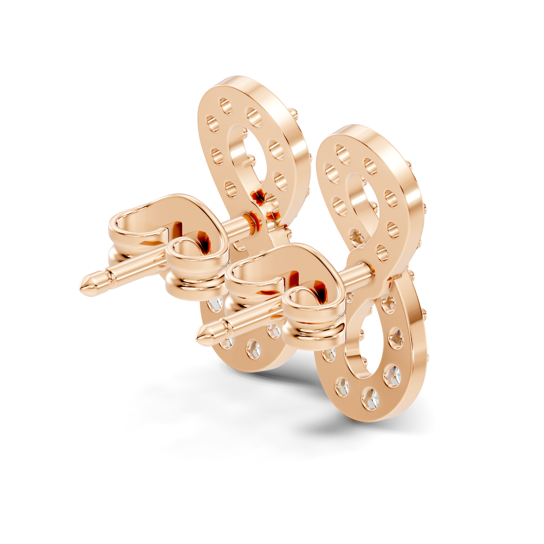Round Diamond Infinity Loop Cluster Stud