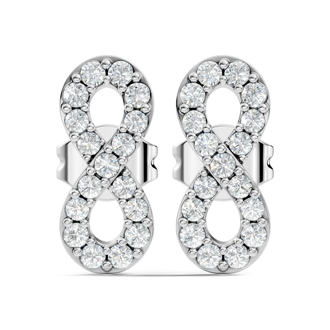 Round Diamond Infinity Loop Cluster Stud