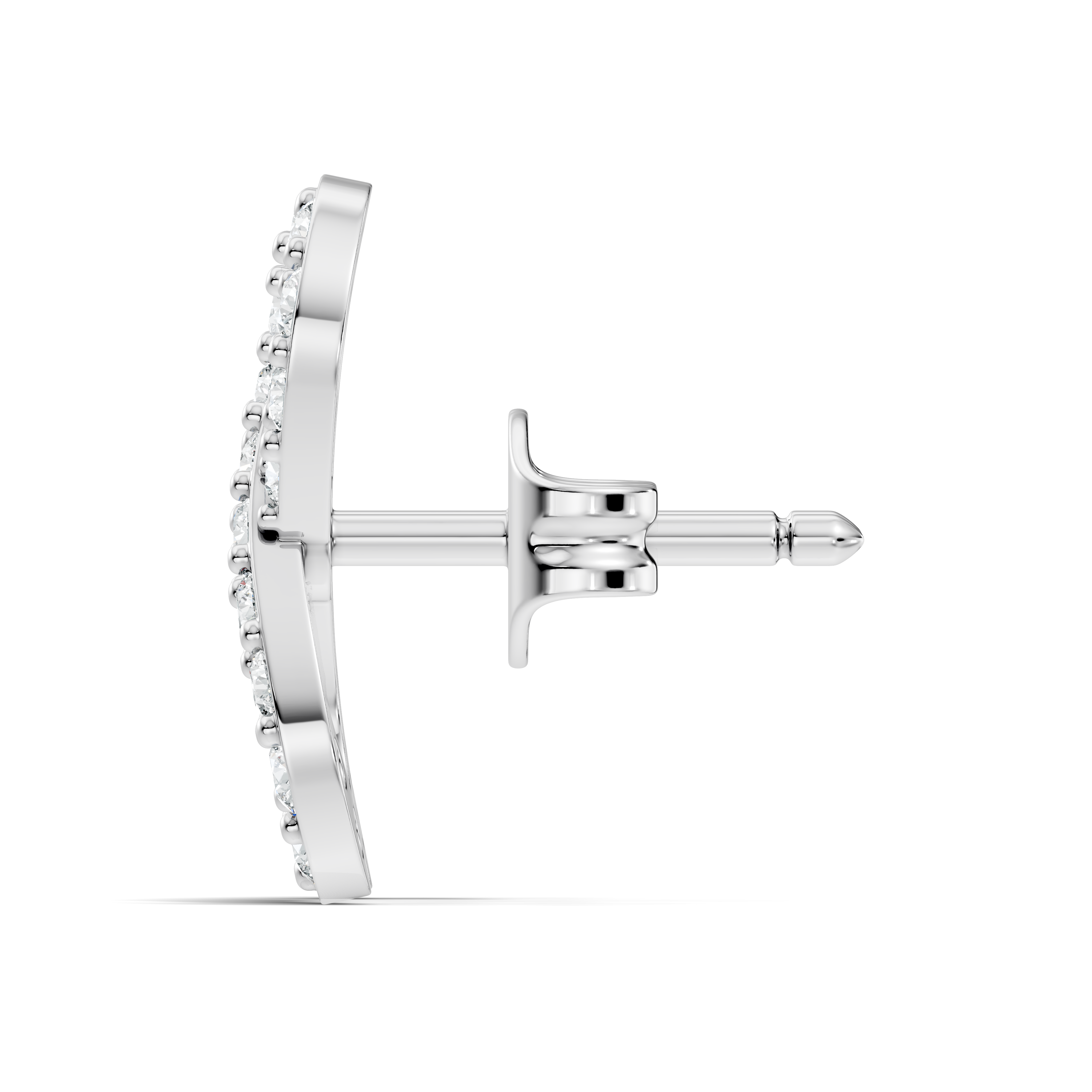 Round Diamond Infinity Loop Cluster Stud