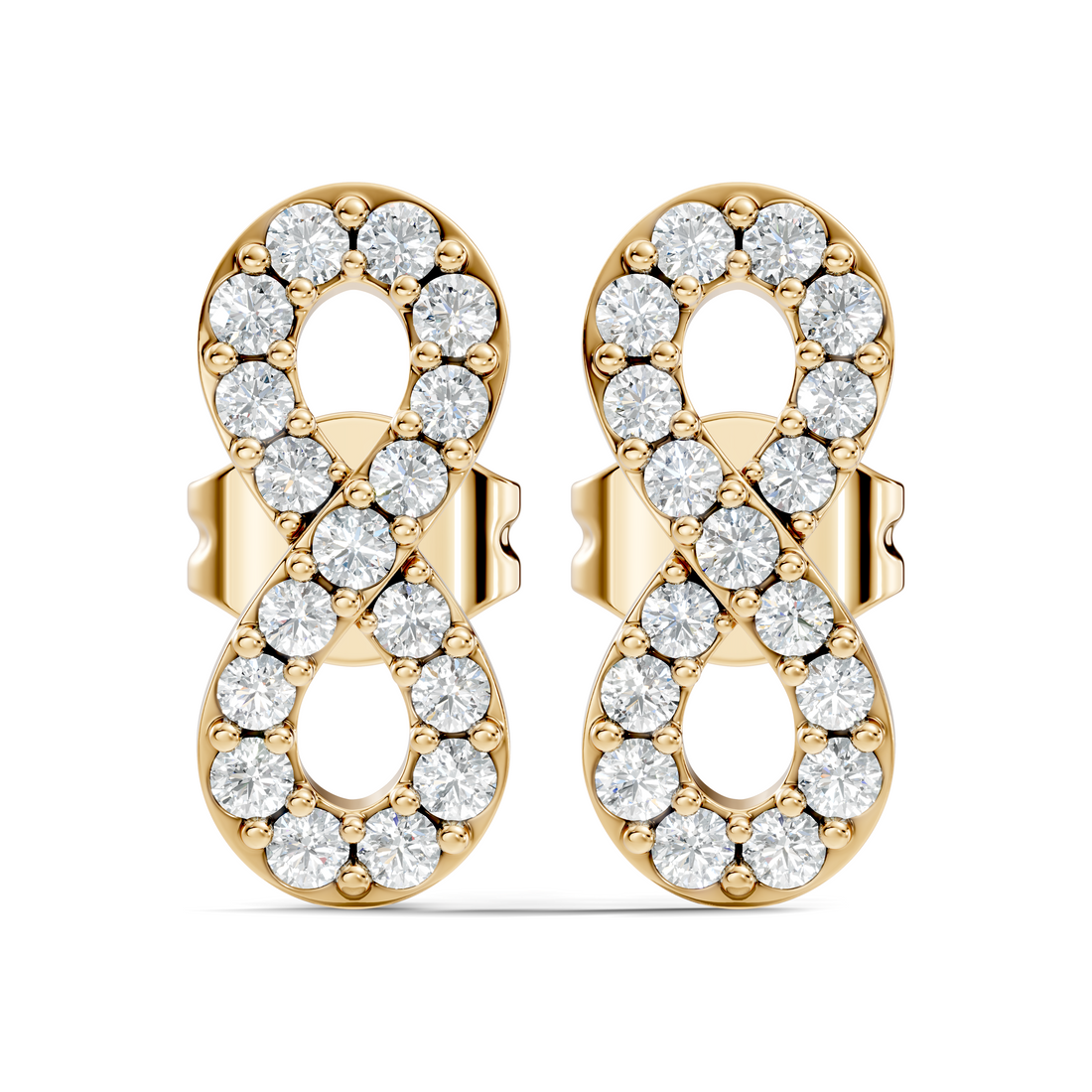 Round Diamond Infinity Loop Cluster Stud
