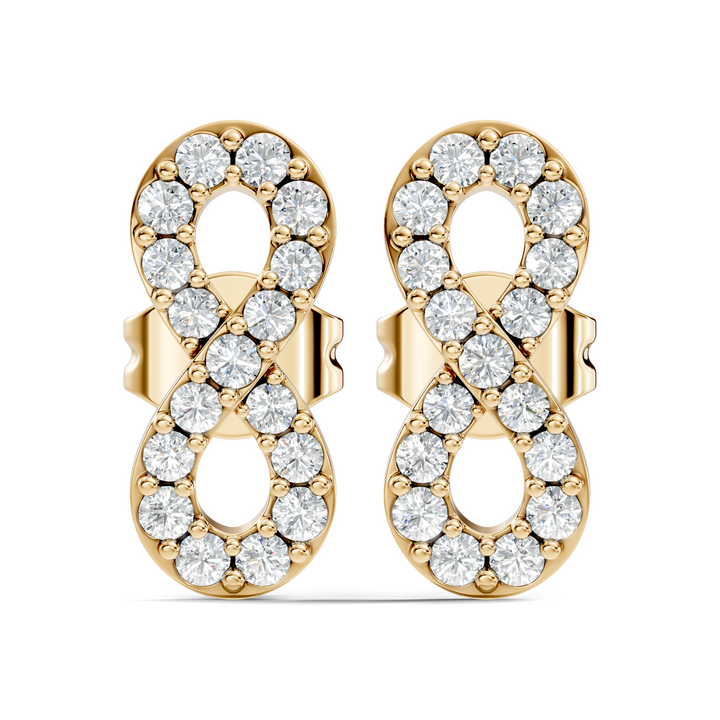 Round Diamond Infinity Loop Cluster Stud