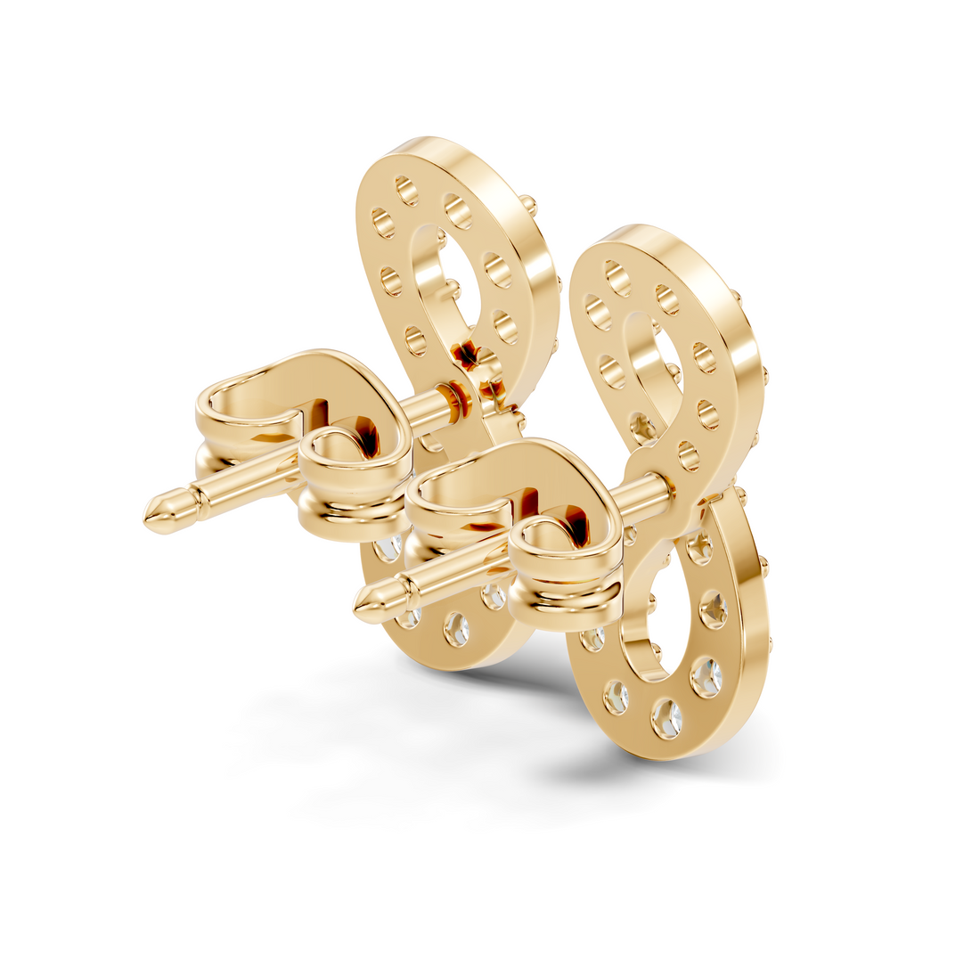 Round Diamond Infinity Loop Cluster Stud