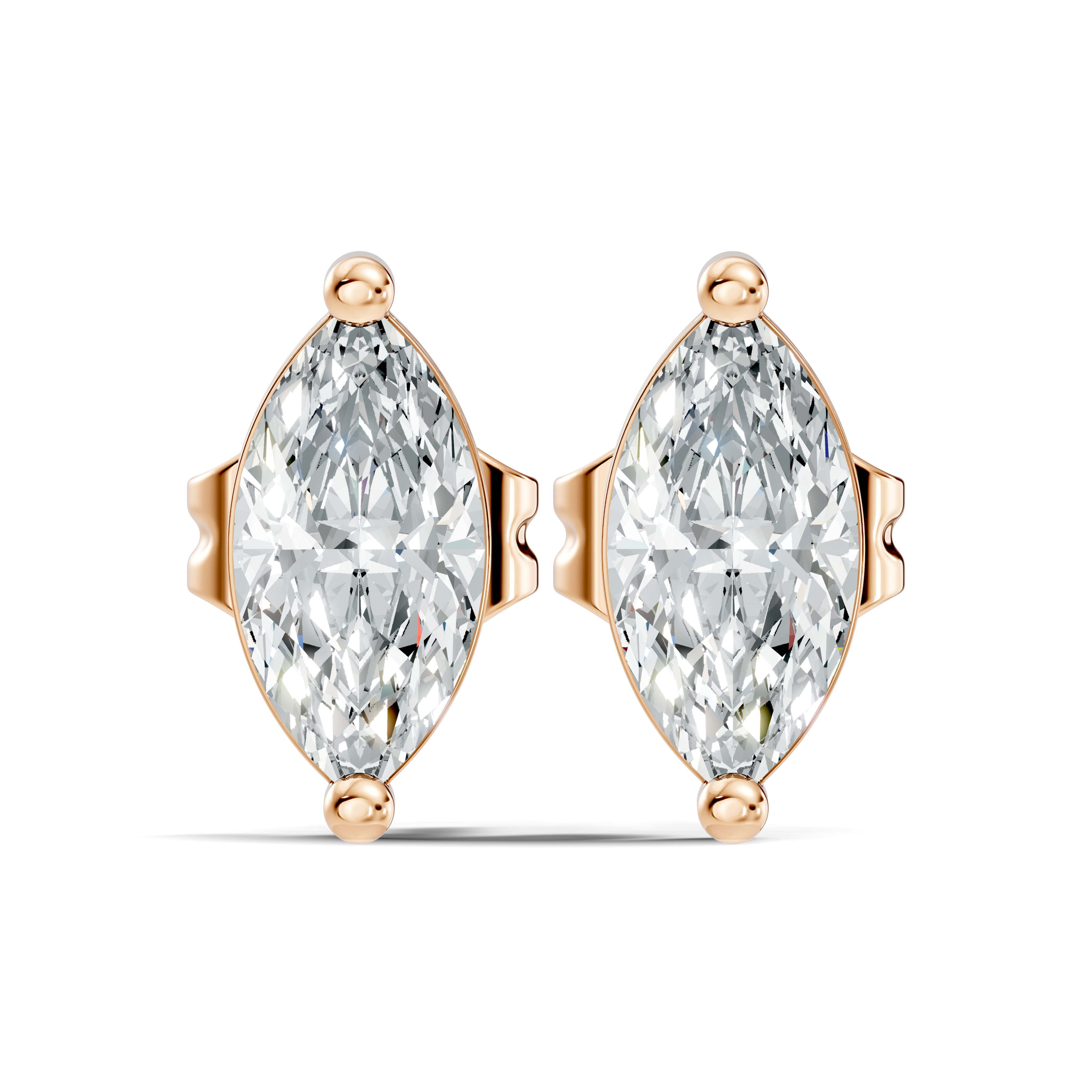 Marquise Cut Diamond Solitaire Stud  (1.27 TCW)