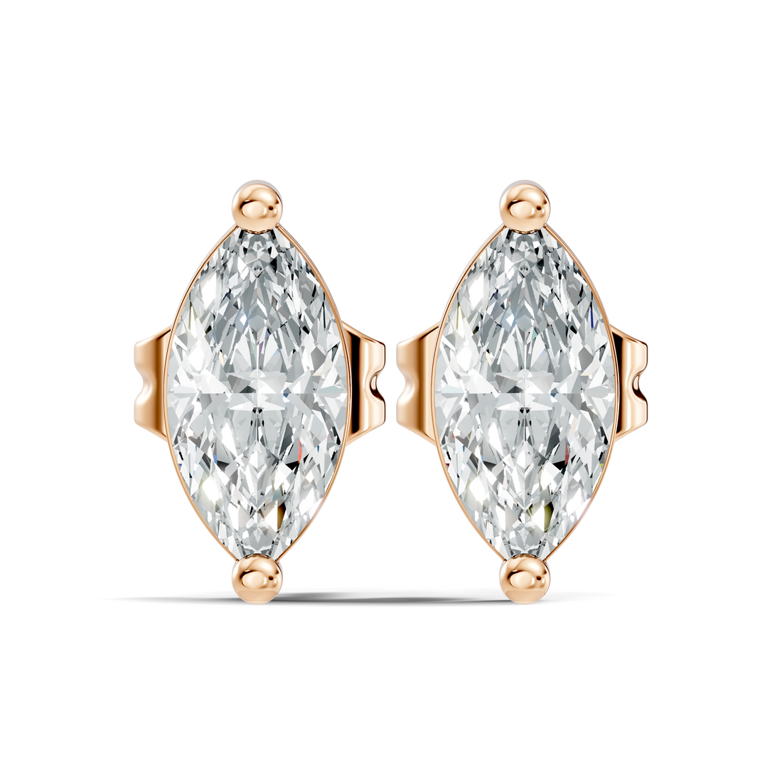 Marquise Cut Diamond Solitaire Stud  (1.27 TCW)