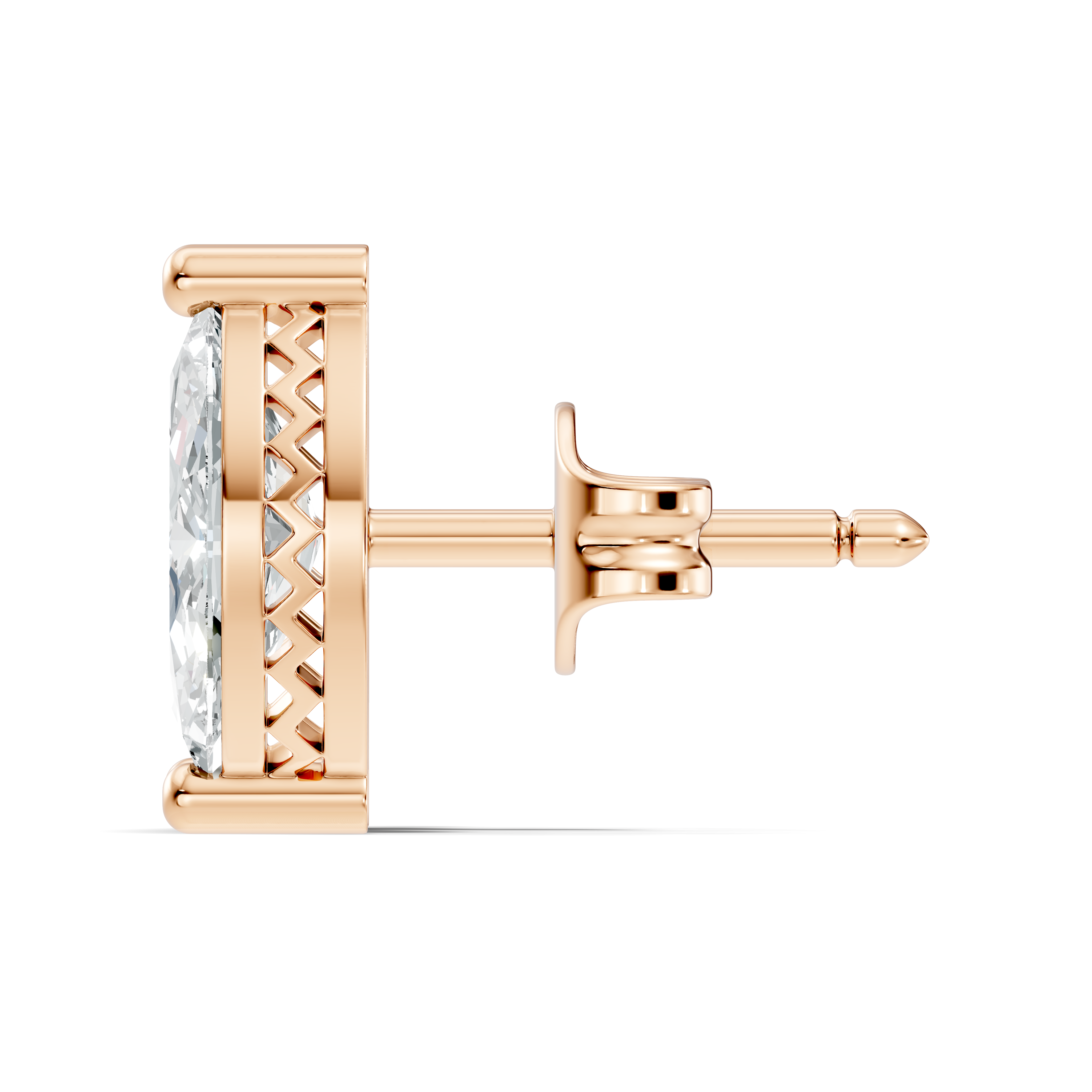 Marquise Cut Diamond Solitaire Stud  (1.27 TCW)
