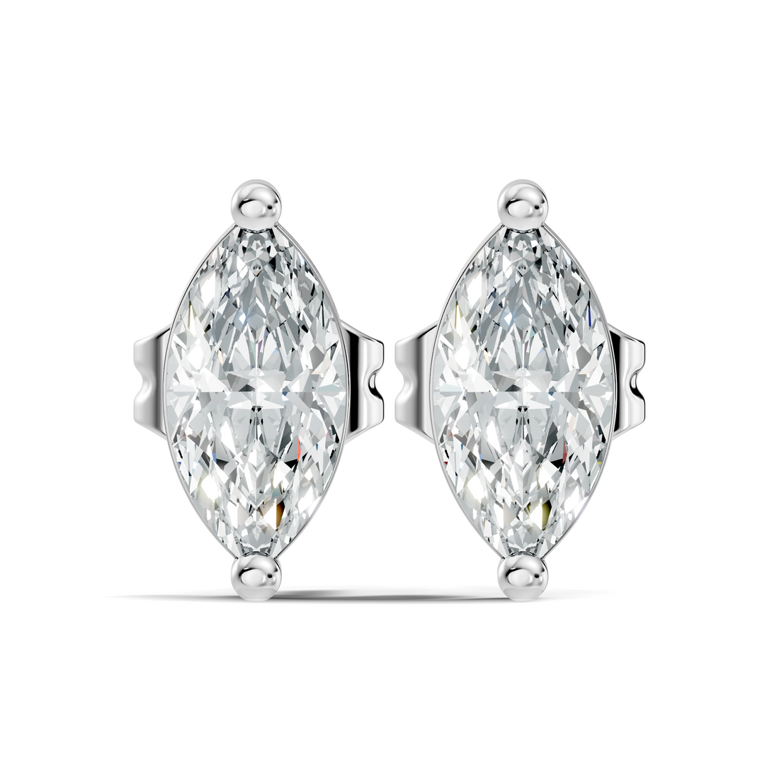 Marquise Cut Diamond Solitaire Stud  (1.27 TCW)
