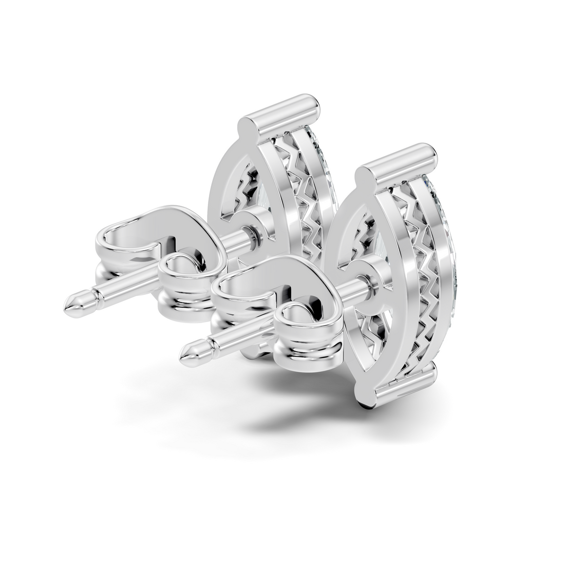 Marquise Cut Diamond Solitaire Stud  (1.27 TCW)