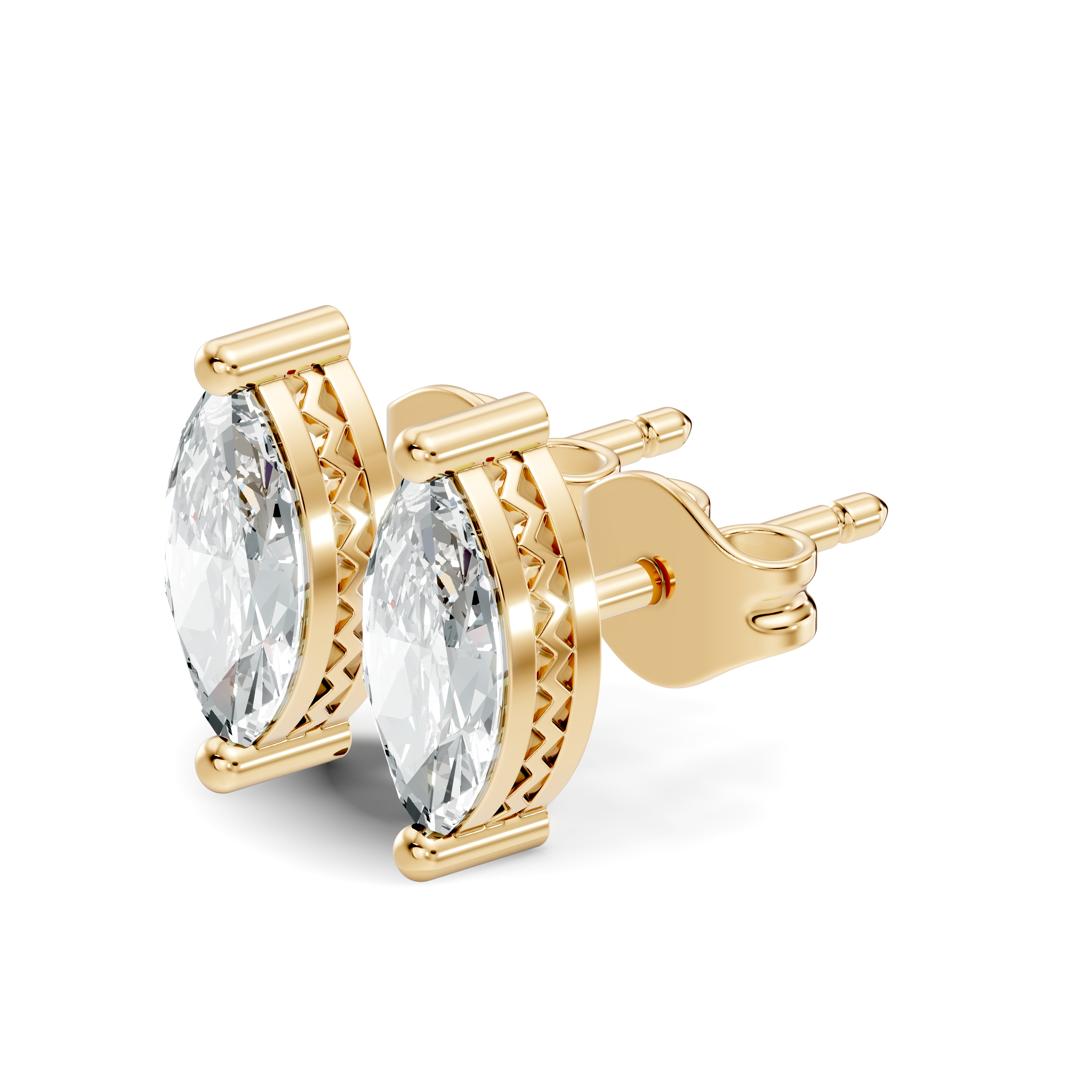 Marquise Cut Diamond Solitaire Stud  (1.27 TCW)